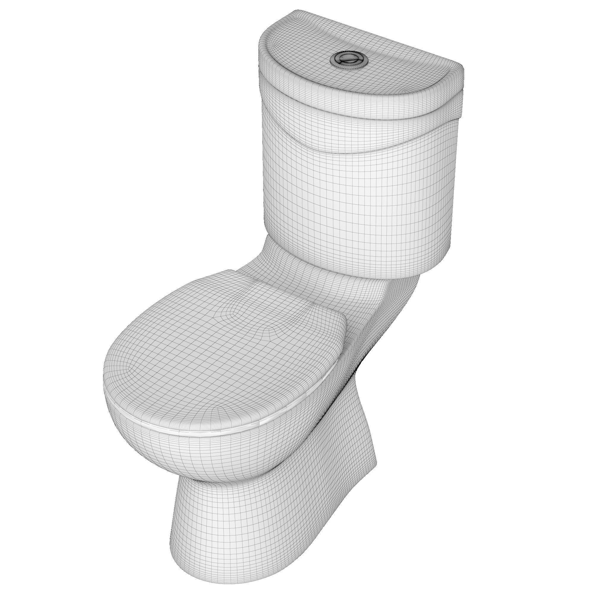Two piece oval shape EWC toilet 3D model Modeled in 3ds max 3D model_9