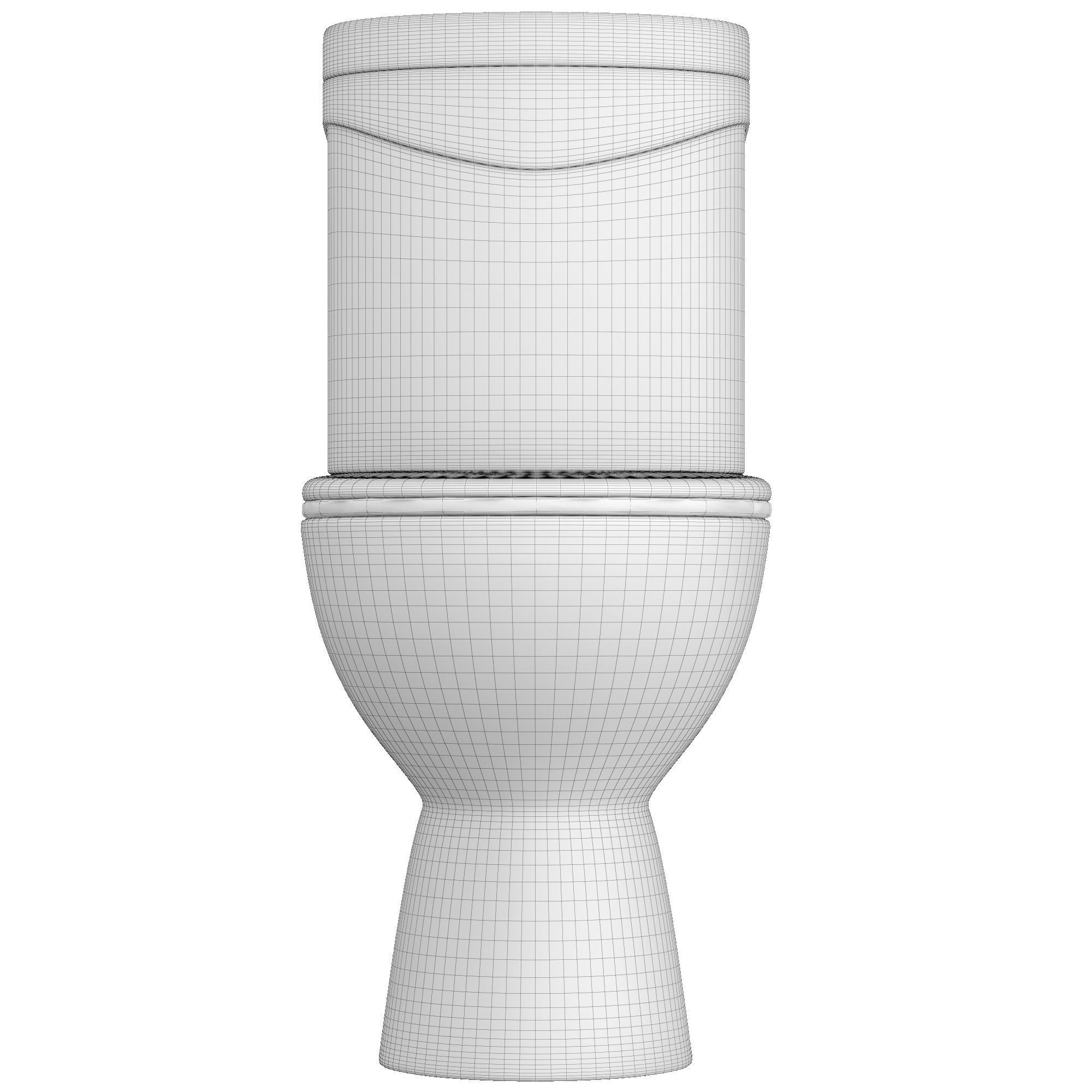 Two piece oval shape EWC toilet 3D model Modeled in 3ds max 3D model_11