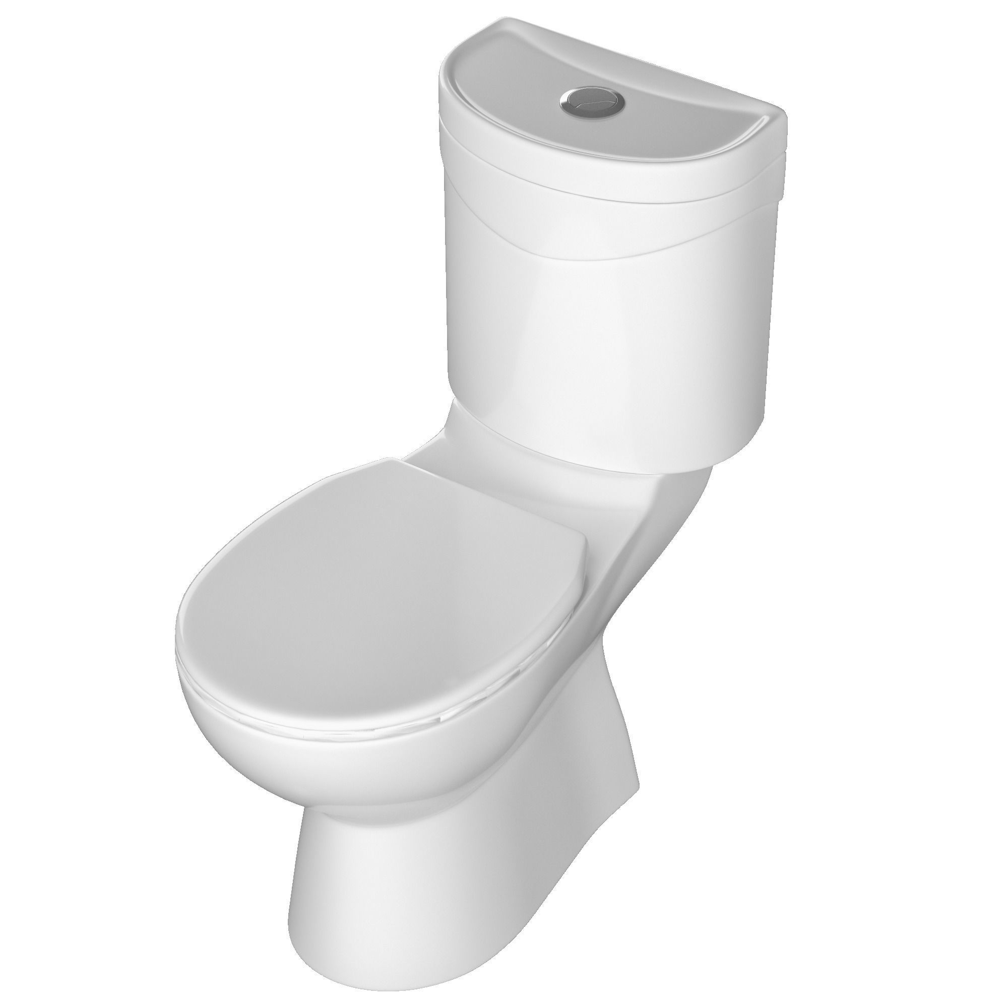 Two piece oval shape EWC toilet 3D model Modeled in 3ds max 3D model_3