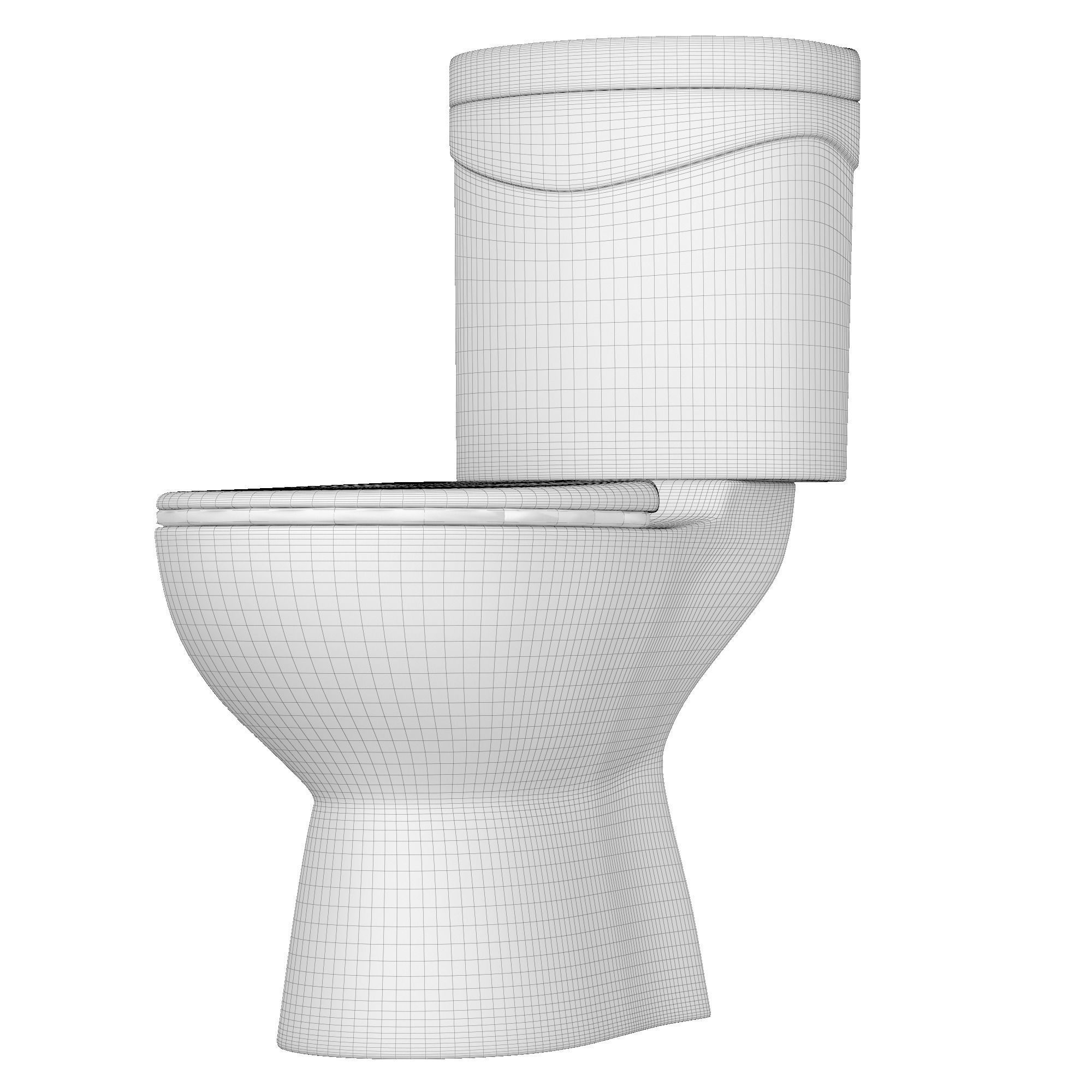 Two piece oval shape EWC toilet 3D model Modeled in 3ds max 3D model_10