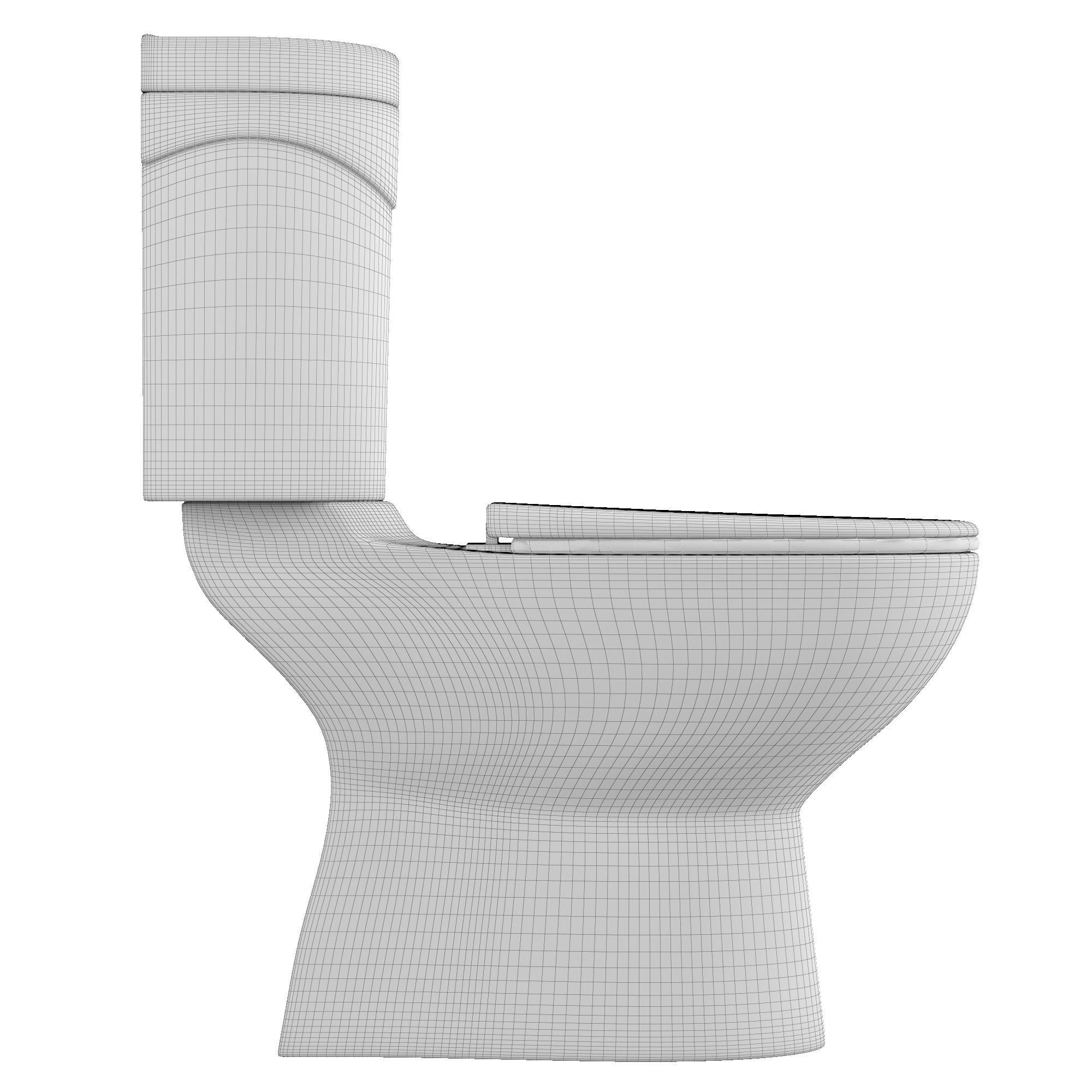 Two piece oval shape EWC toilet 3D model Modeled in 3ds max 3D model_7