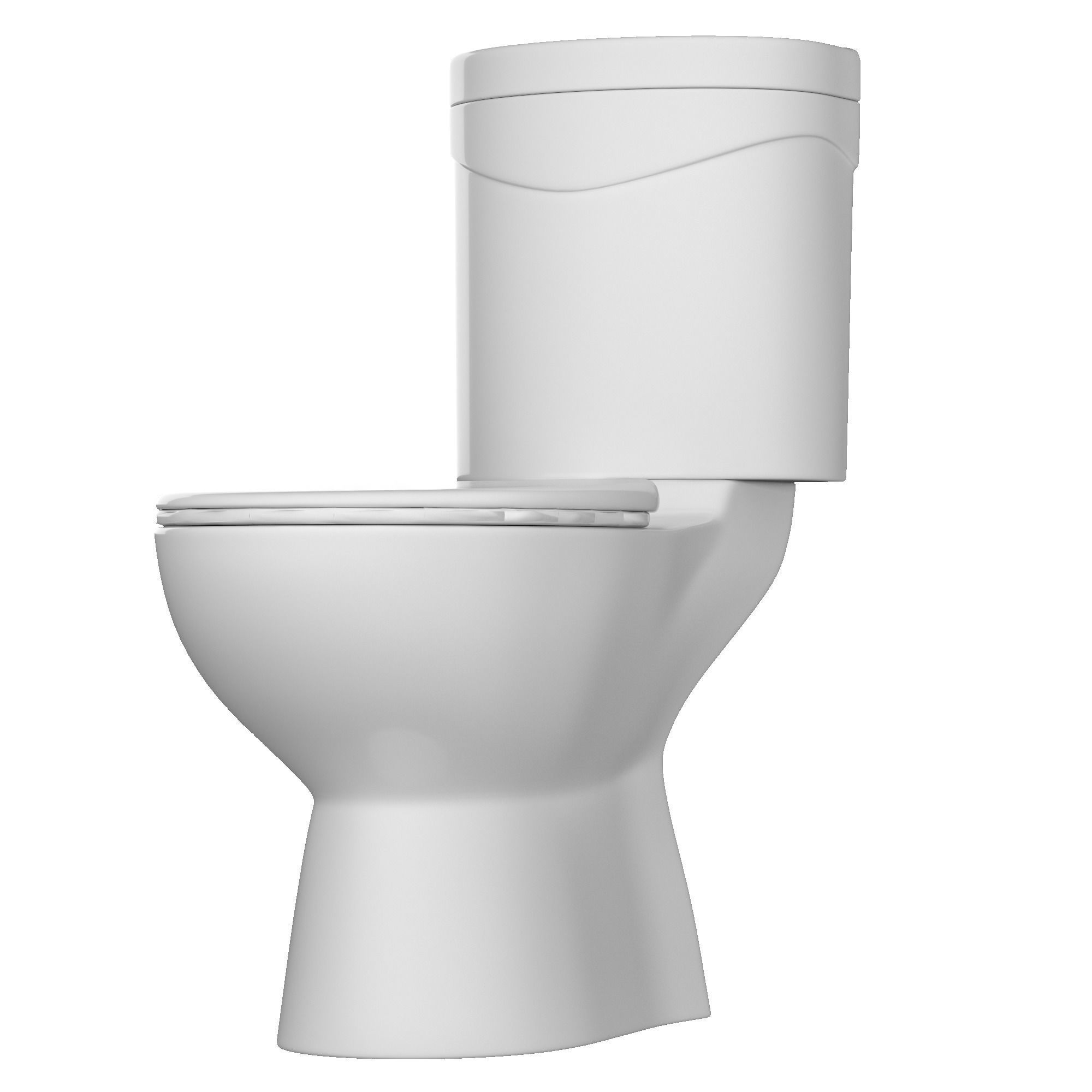 Two piece oval shape EWC toilet 3D model Modeled in 3ds max 3D model_4