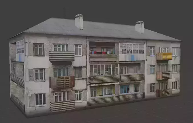 Russian panel house lowpoly
