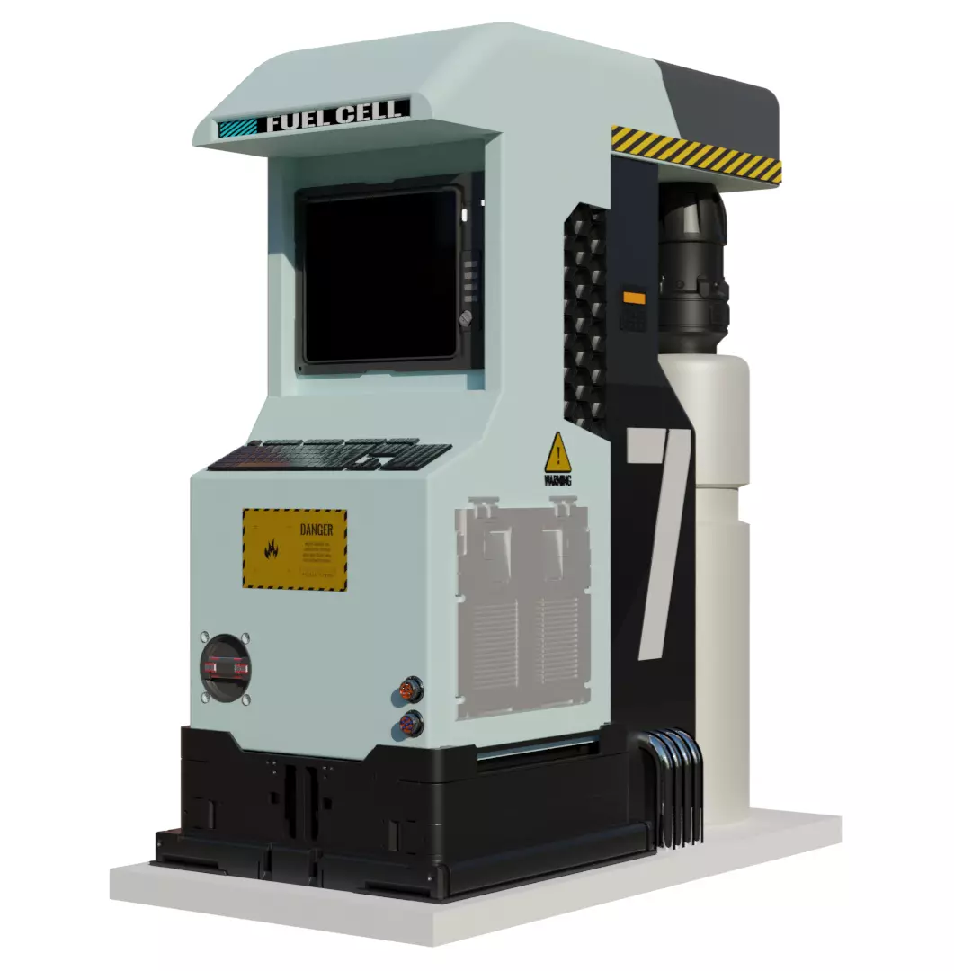 Cypberpunk Styled gas station Low-poly 3D model