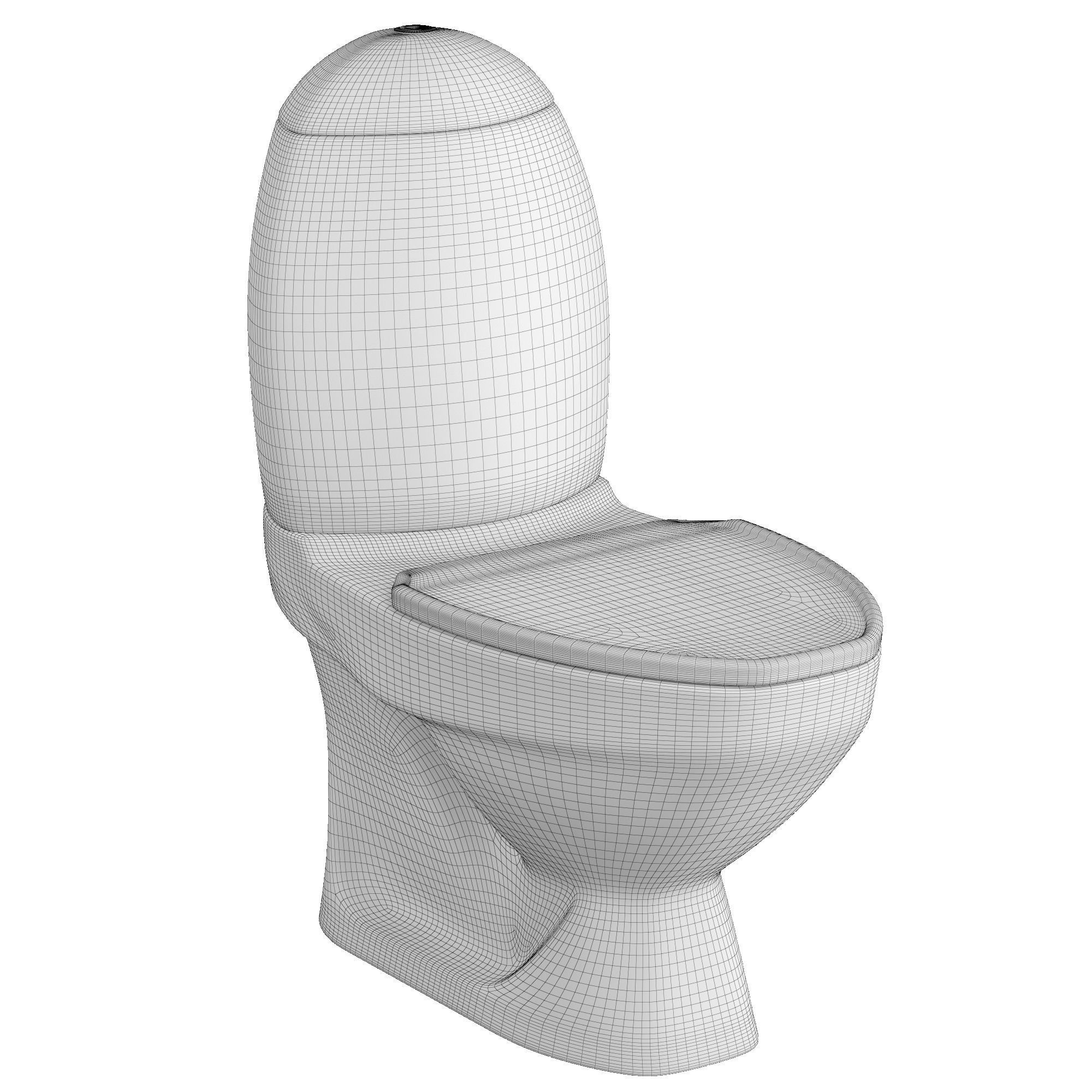 Two piece EWC toilet 3D model Modeled in 3ds max 3D model_6