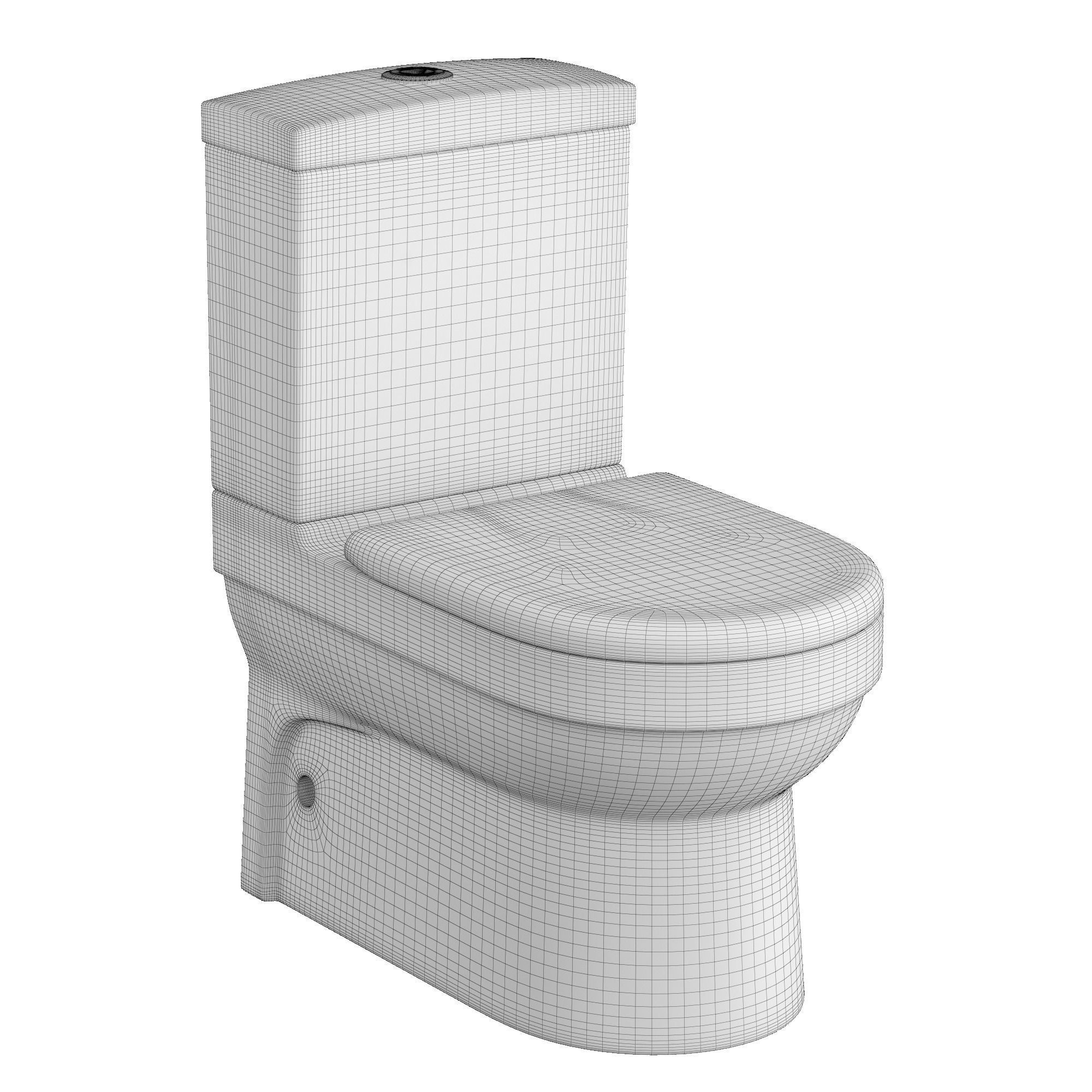 Two piece EWC toilet 3D model Modeled in 3ds max 3D model_6