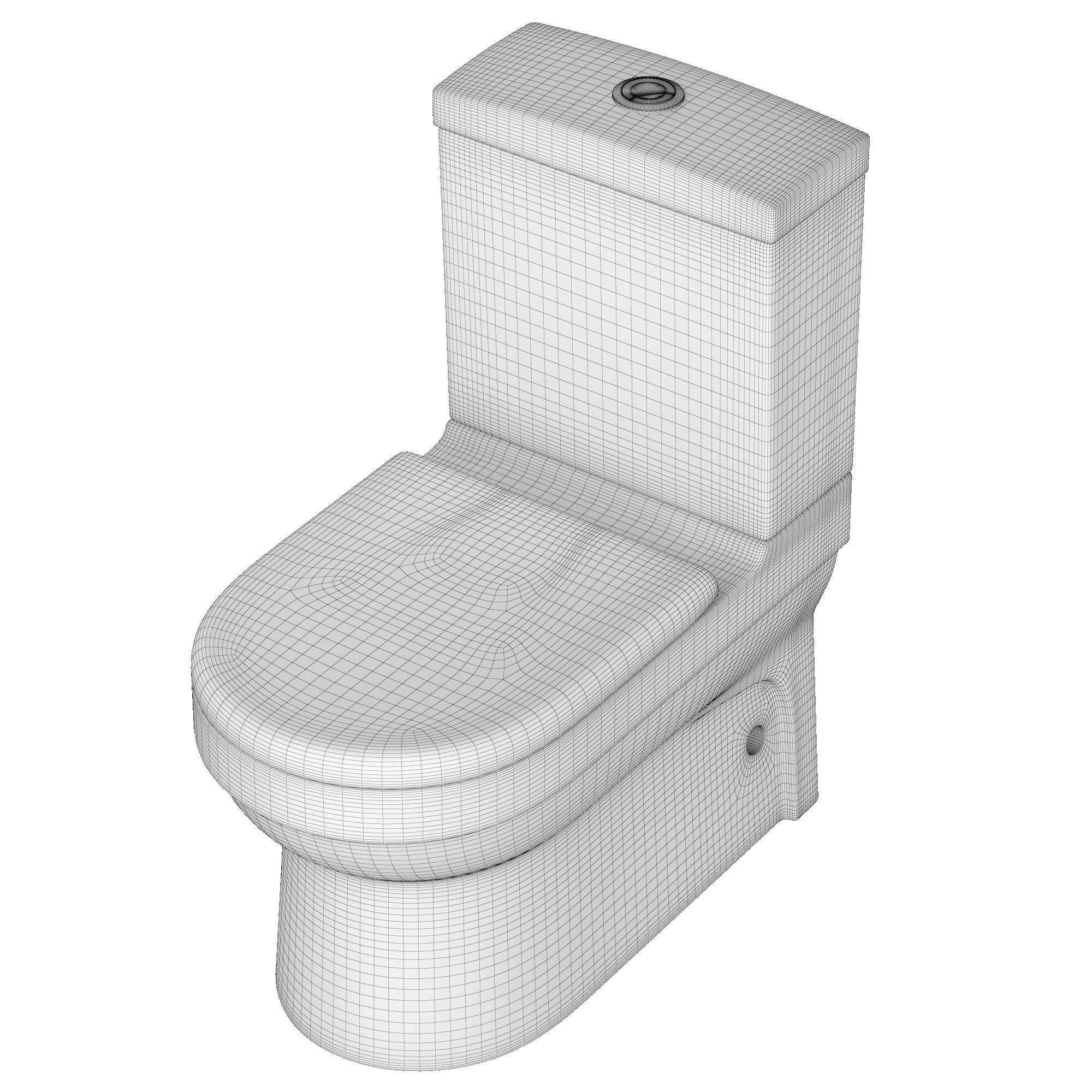 Two piece EWC toilet 3D model Modeled in 3ds max 3D model_9