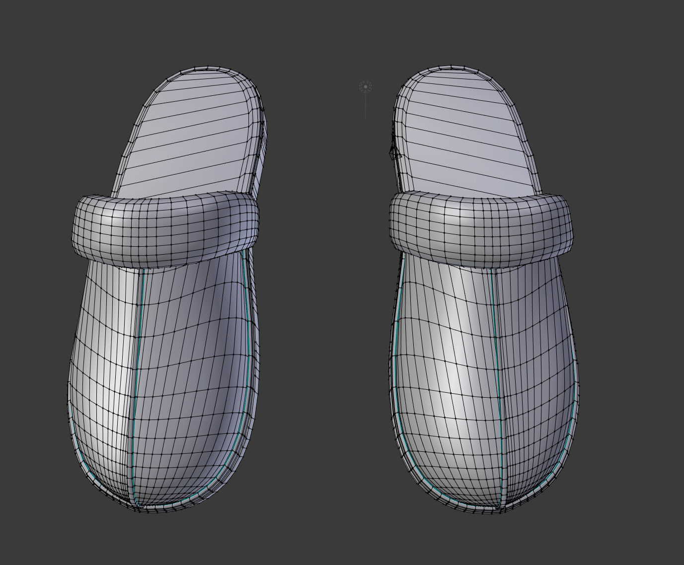 Leather slippers with fur shoes Low-poly 3D model_1