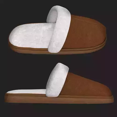 Leather slippers with fur shoes