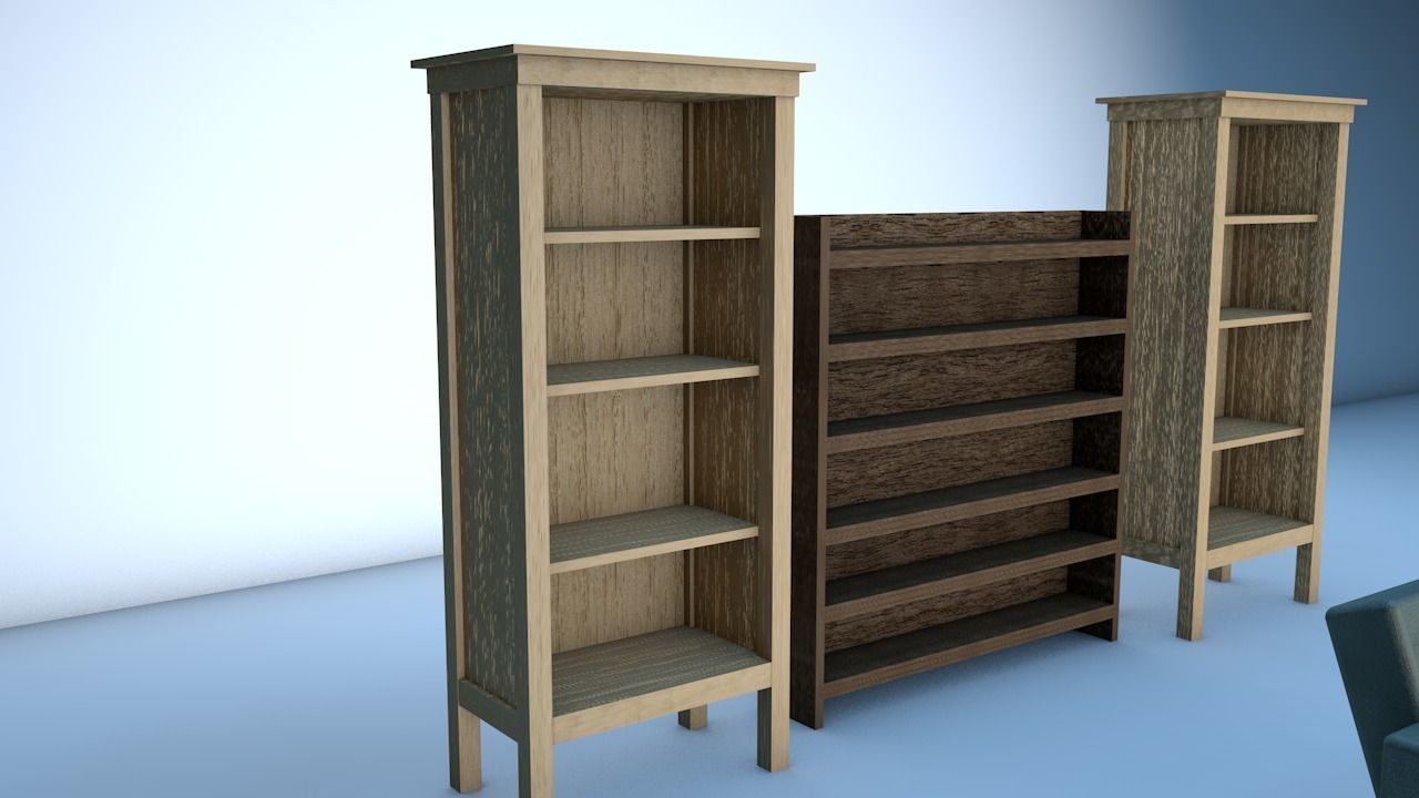 Sofa and Shelf Low-poly 3D model_2