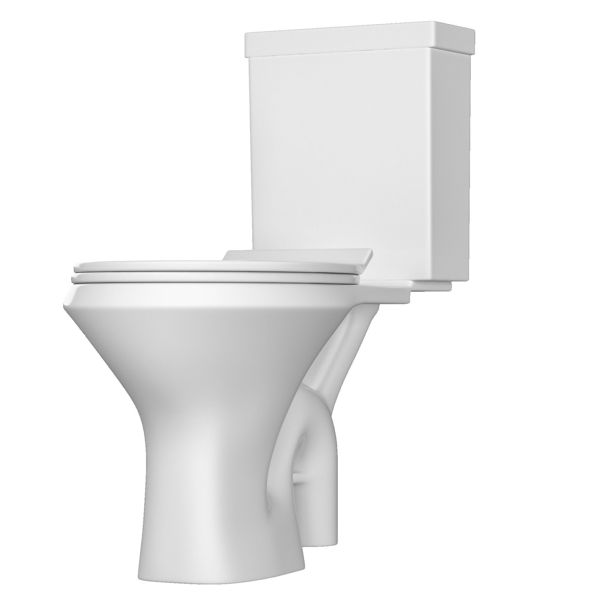 Two piece oval shape EWC toilet 3D model Modeled in 3ds max 3D model_4