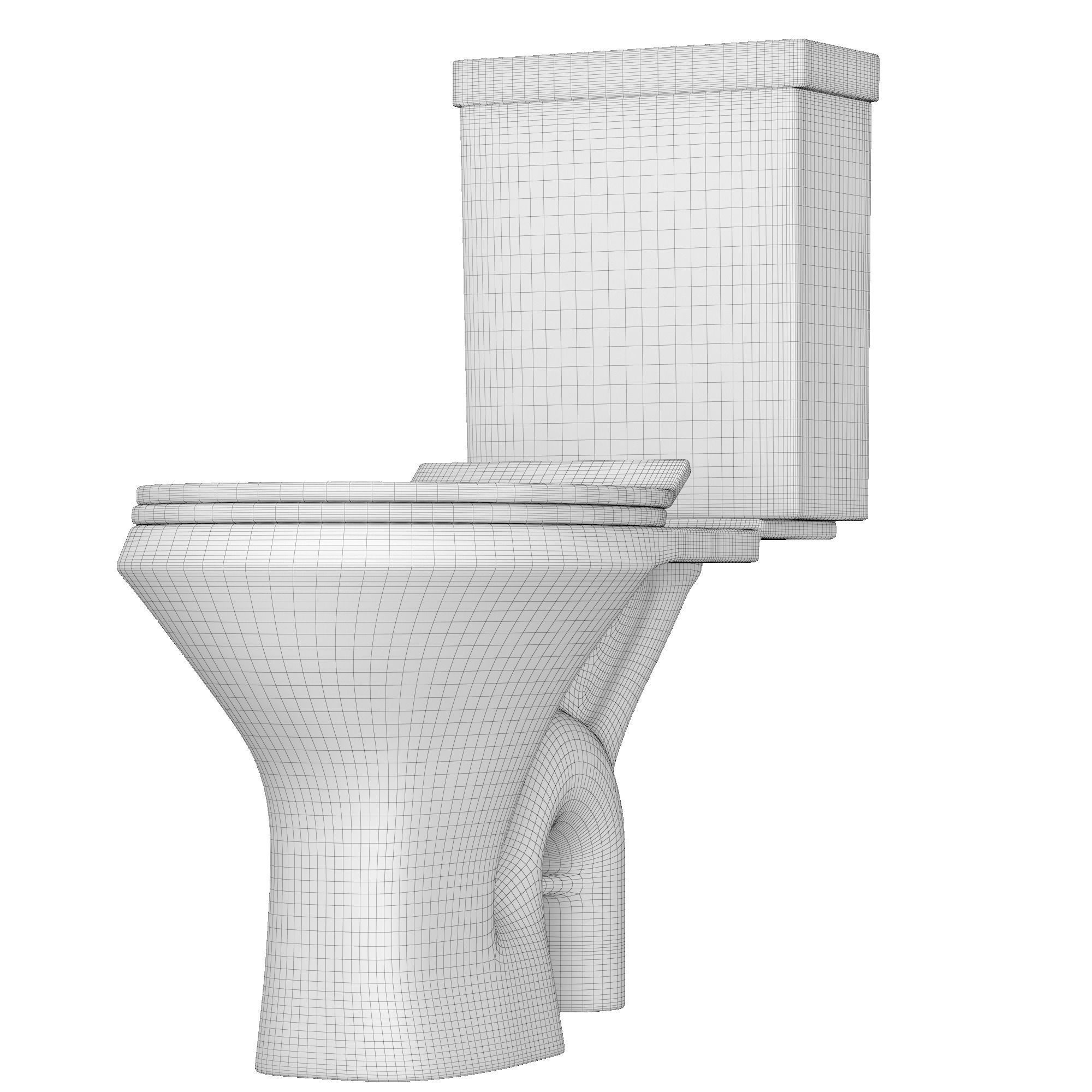 Two piece oval shape EWC toilet 3D model Modeled in 3ds max 3D model_10