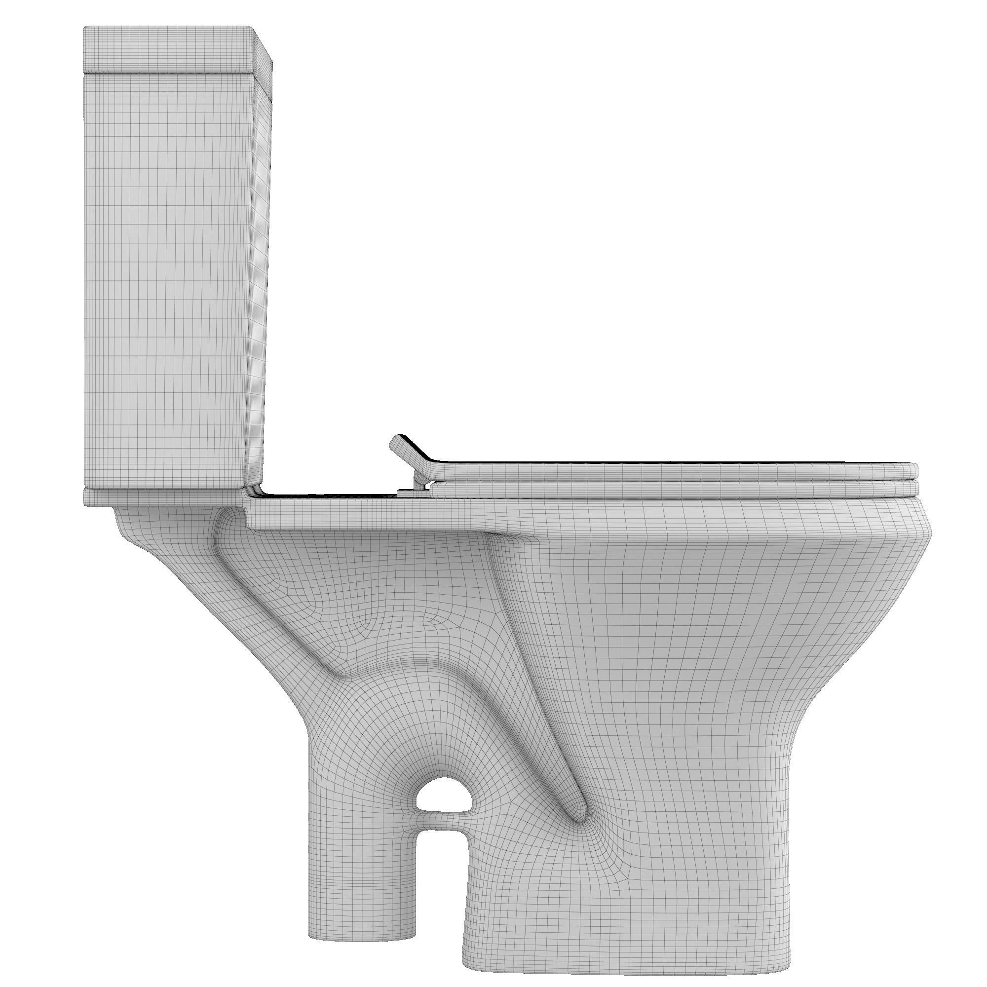 Two piece oval shape EWC toilet 3D model Modeled in 3ds max 3D model_7