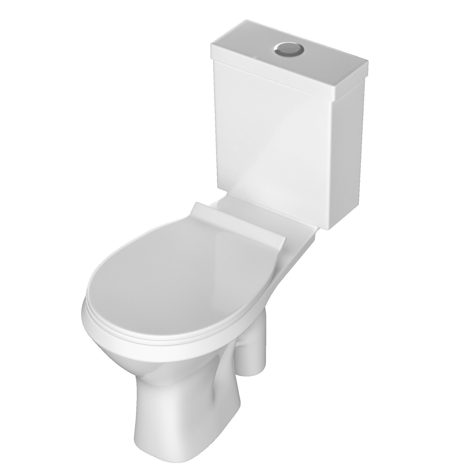 Two piece oval shape EWC toilet 3D model Modeled in 3ds max 3D model_3