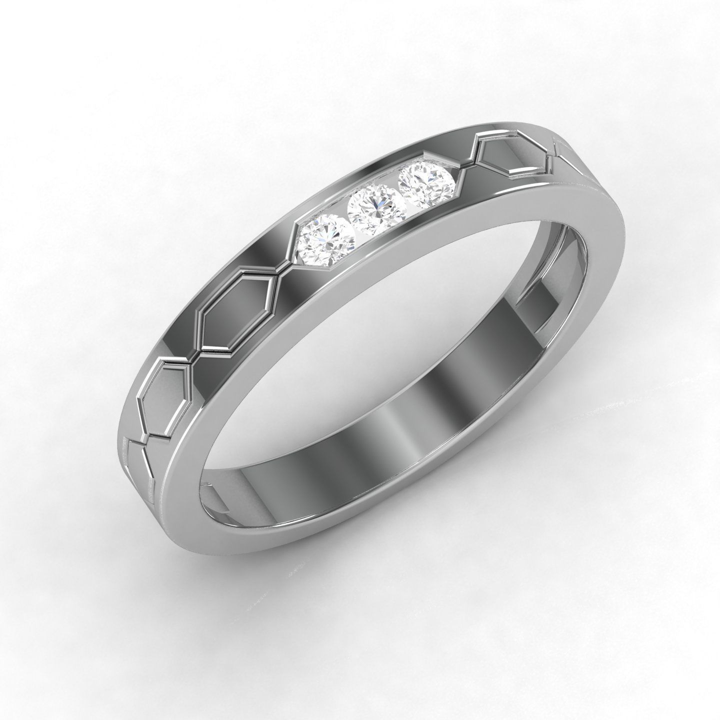 Women band ring 3dm stl render detail 3D print model_1