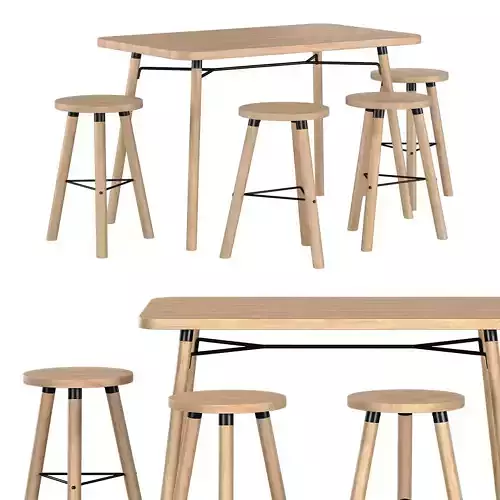 Partridge Rectangle Bar Table  3D model Partridge Rectangle Bar Table  3D model