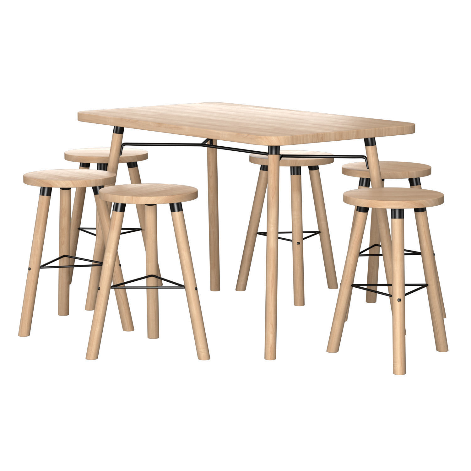 Partridge Rectangle Bar Table  3D model_3
