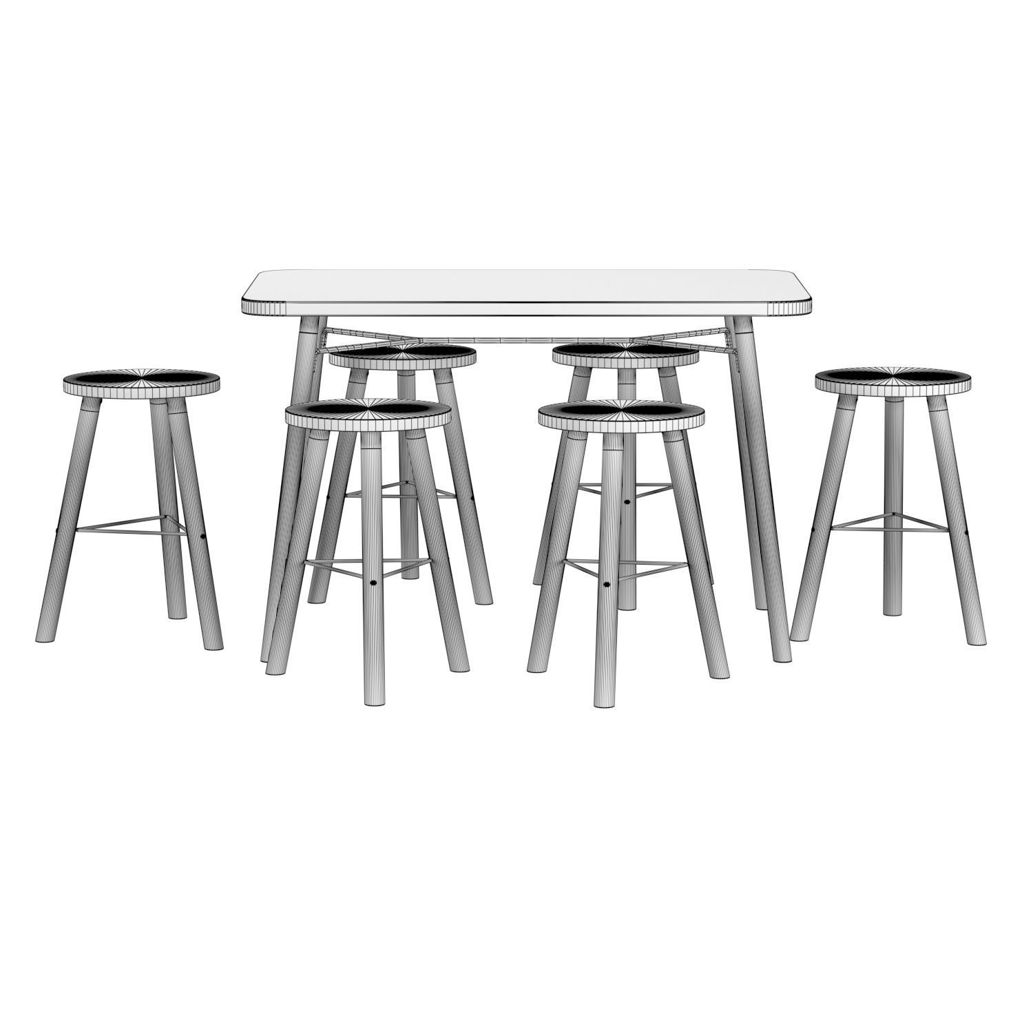 Partridge Rectangle Bar Table  3D model_4
