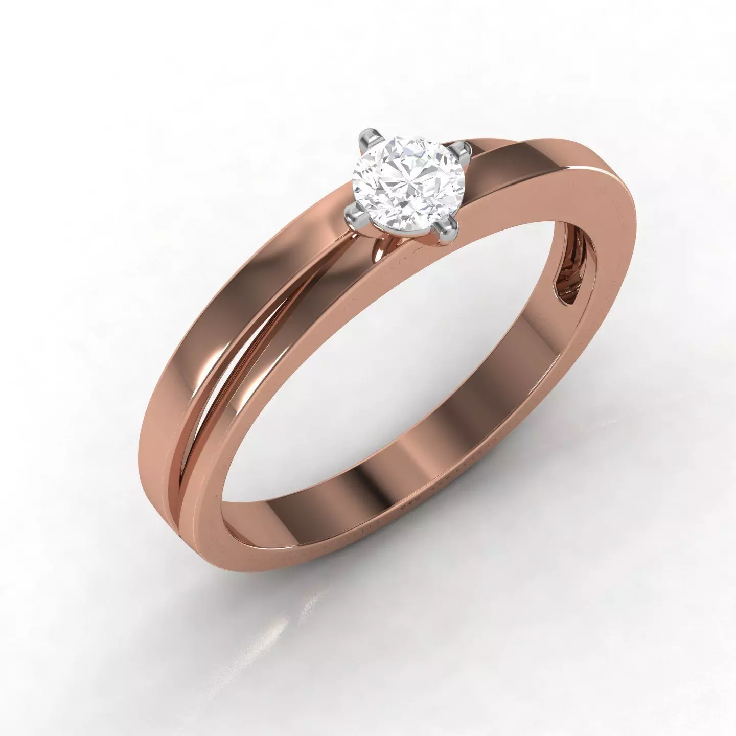 Women solitaire ring 3dm stl render detail 3D print model_0