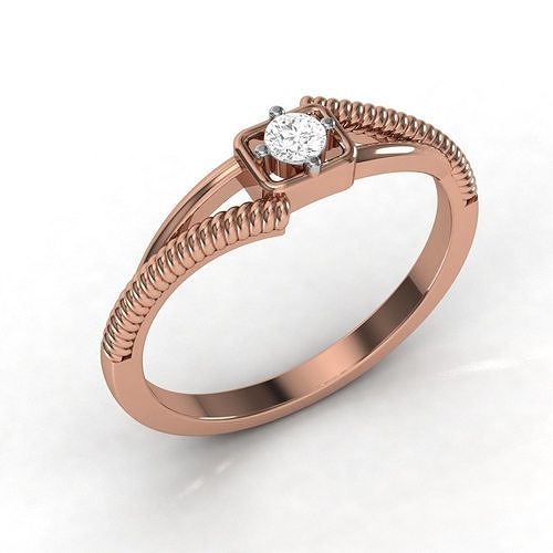 Women solitaire ring 3dm stl render detail 3D print model