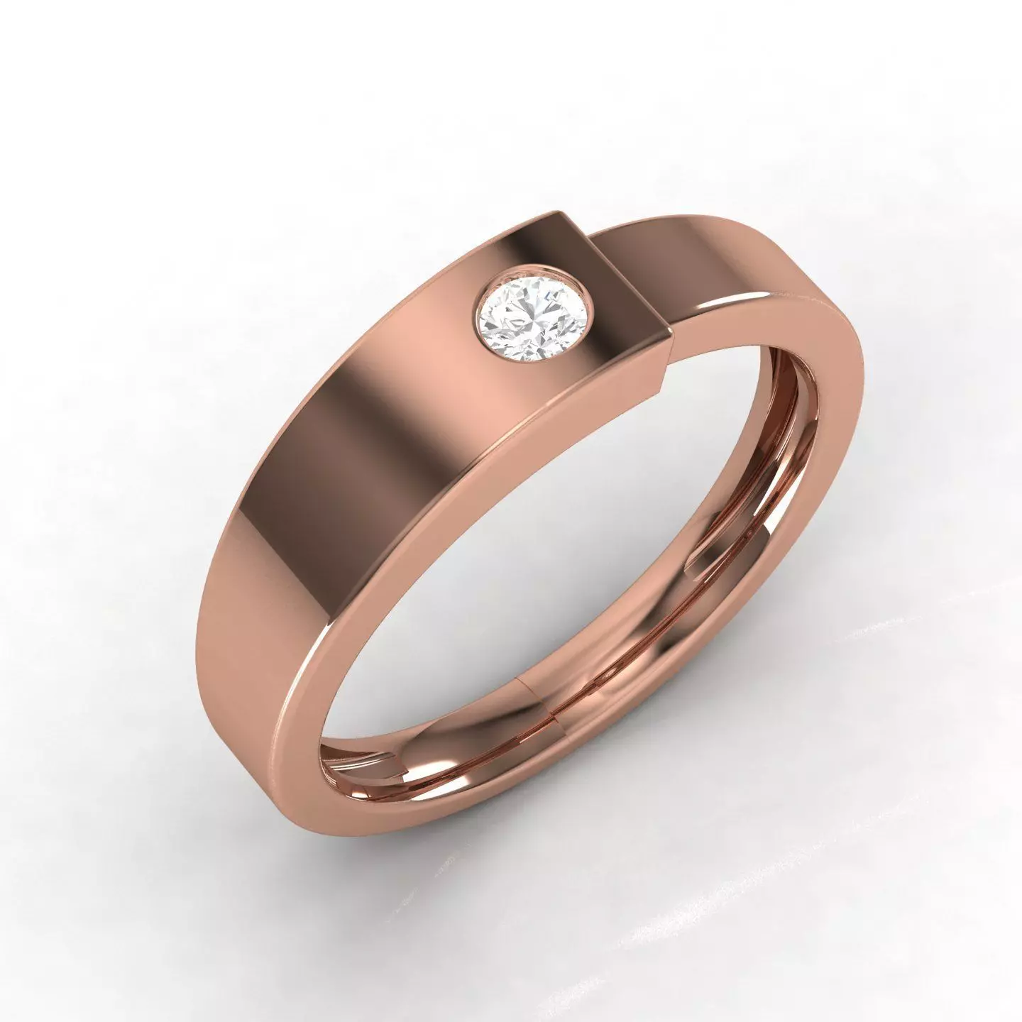 Women solitaire ring 3dm stl render detail 3D print model_0