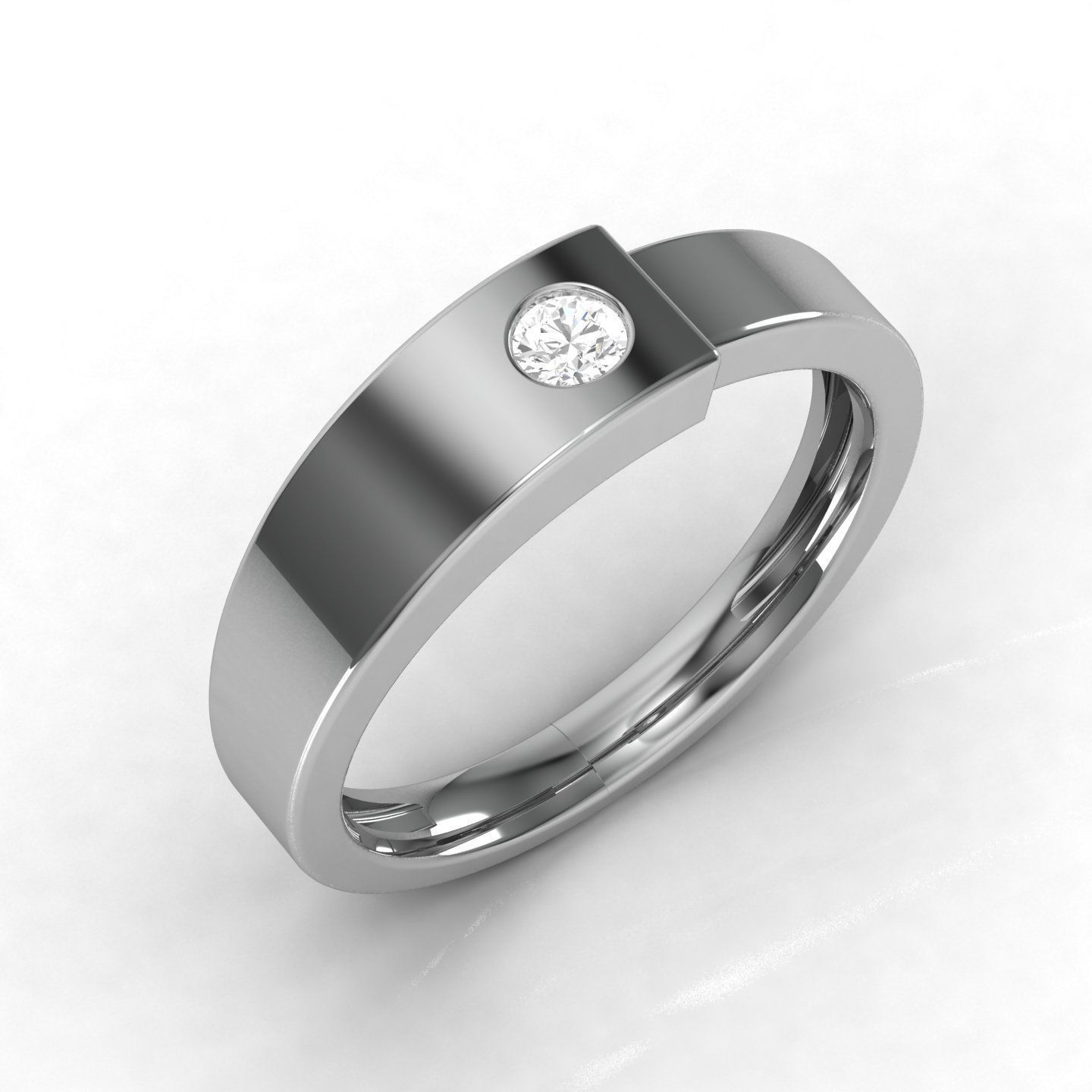 Women solitaire ring 3dm stl render detail 3D print model_4