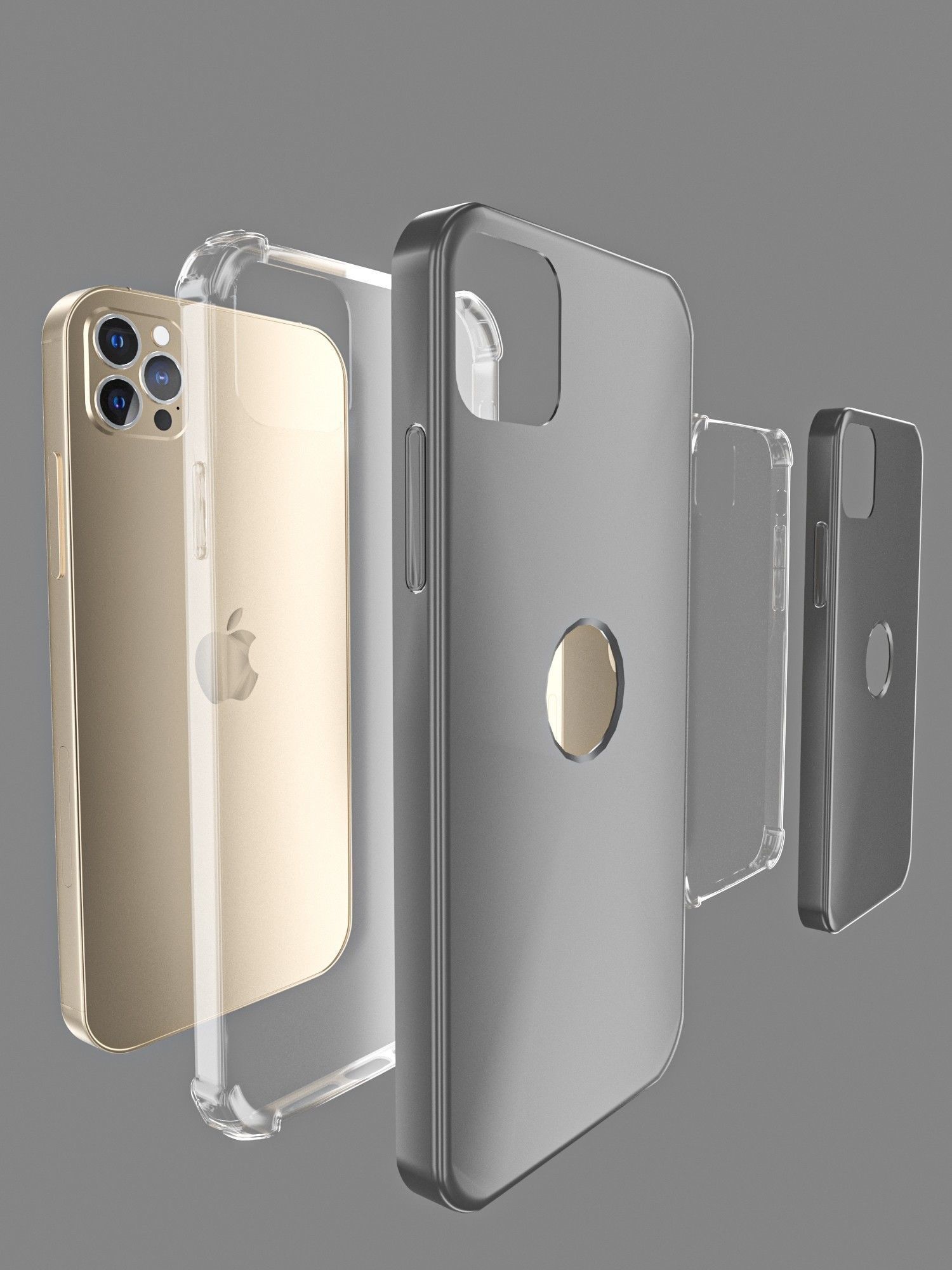 i phone 12 pro max with cover 3D model_3