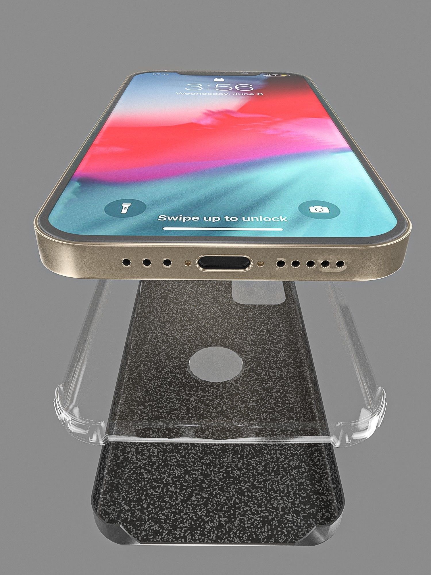 i phone 12 pro max with cover 3D model_2