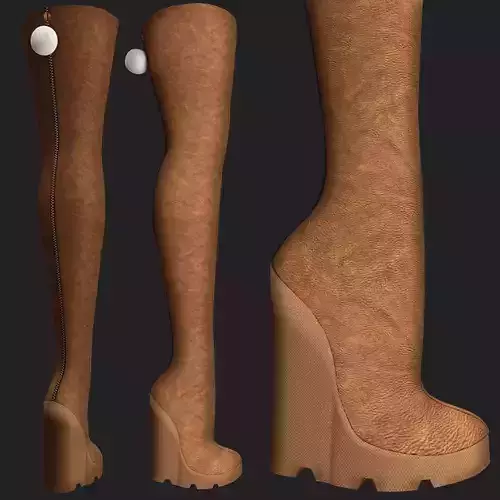 Long wedge boots winter shoes