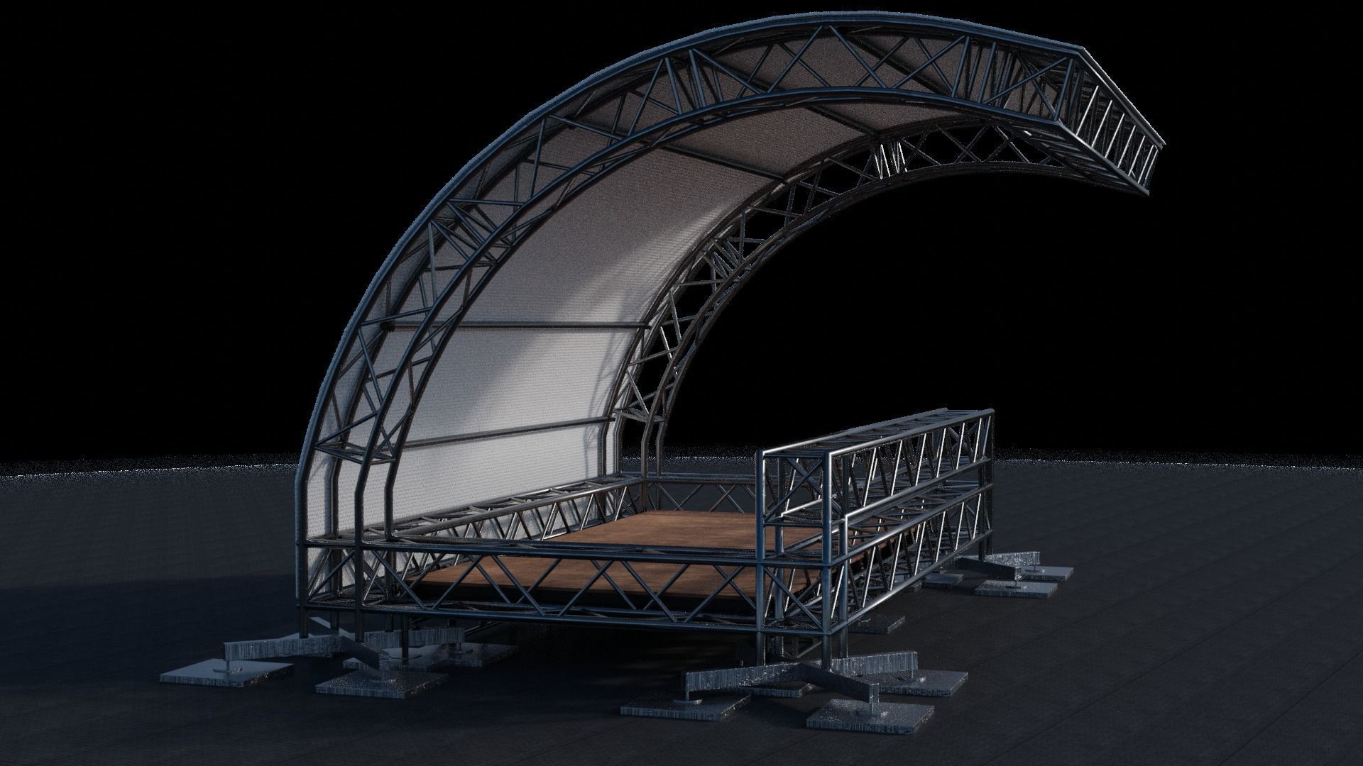 Blender Event Tent with Substance Painter Texture 3D Model 3D model_4