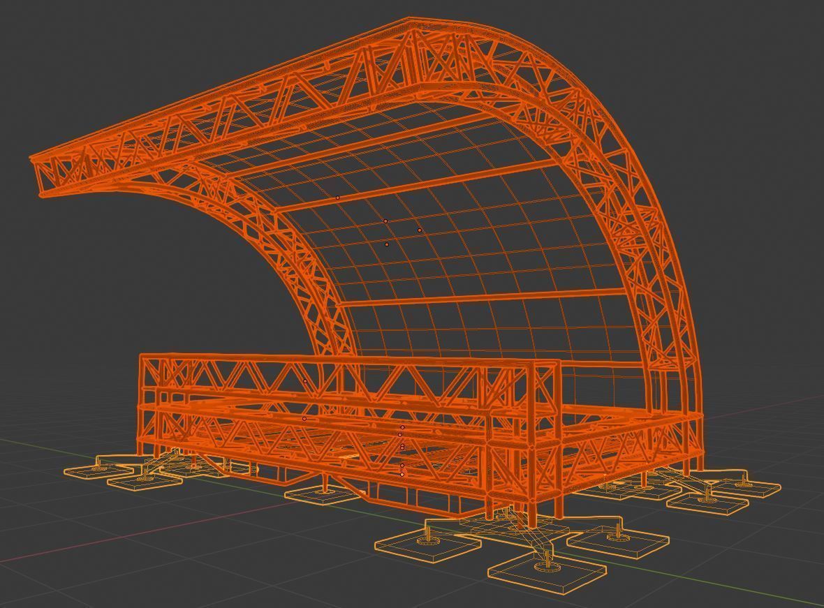Blender Event Tent with Substance Painter Texture 3D Model 3D model_12