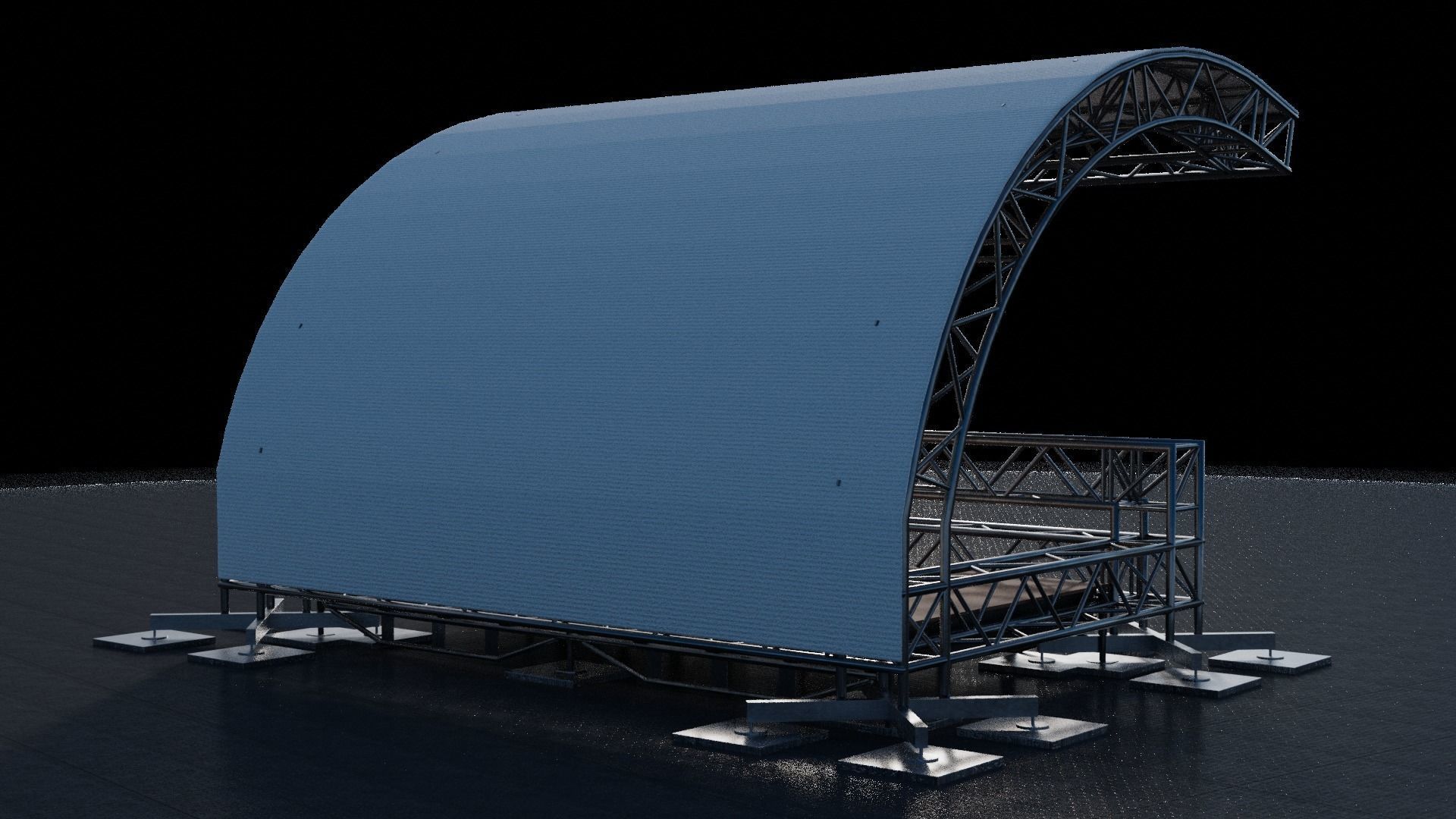 Blender Event Tent with Substance Painter Texture 3D Model 3D model_5