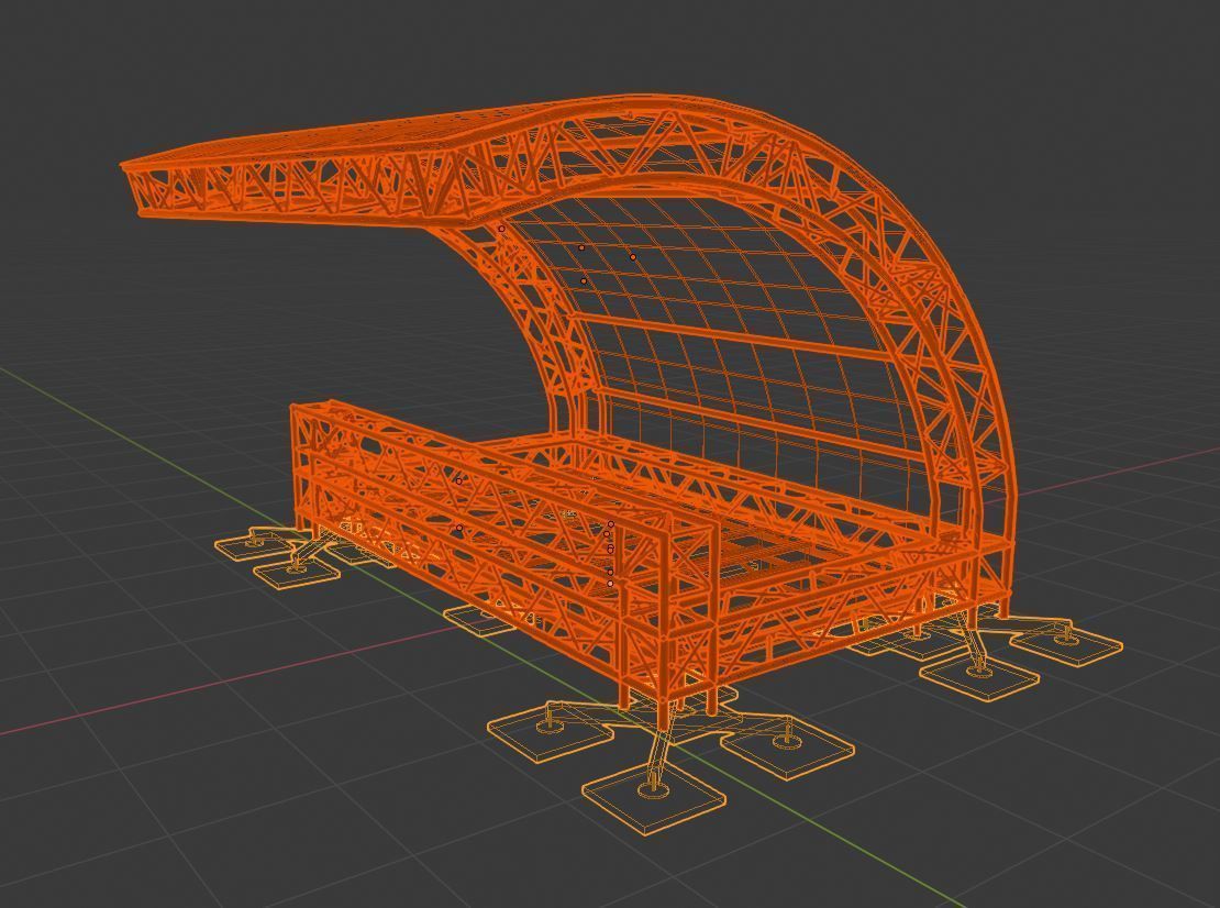 Blender Event Tent with Substance Painter Texture 3D Model 3D model_10