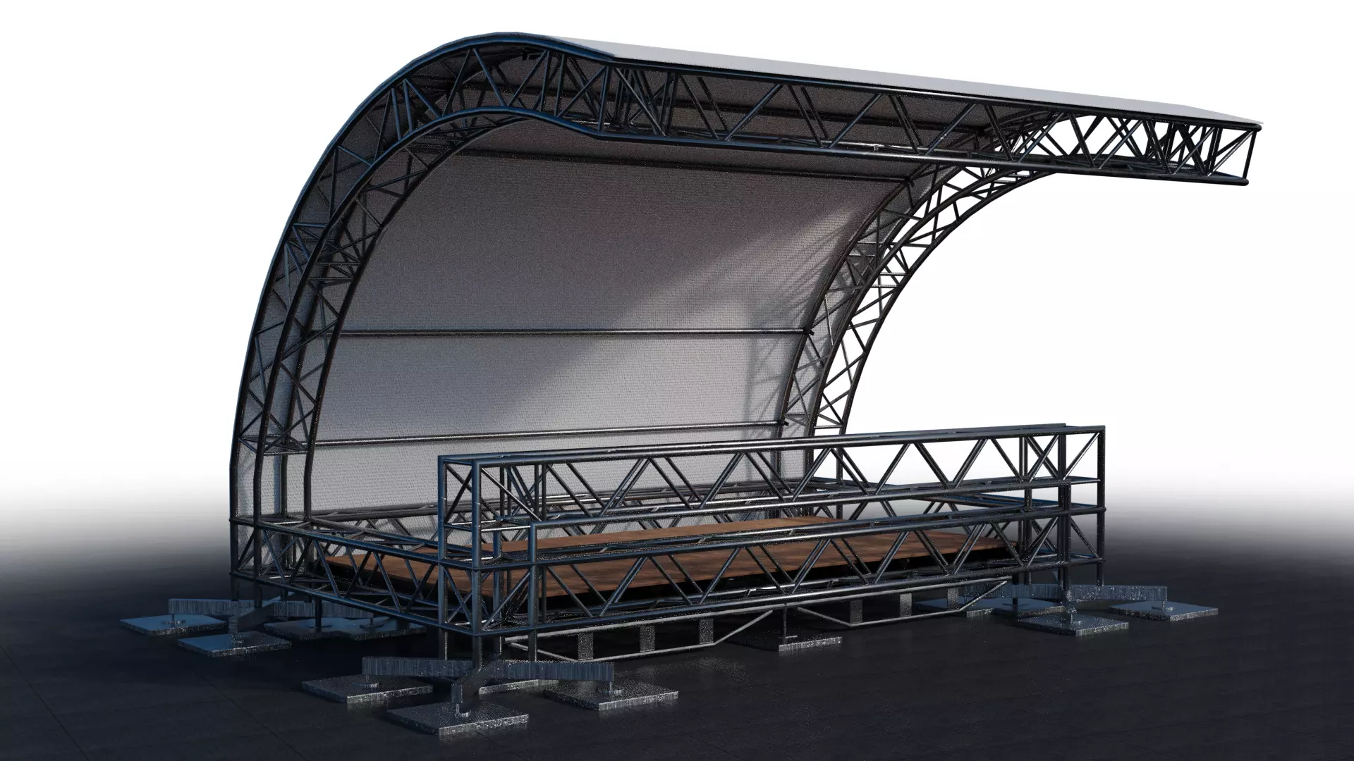 Blender Event Tent with Substance Painter Texture 3D Model 3D model_0