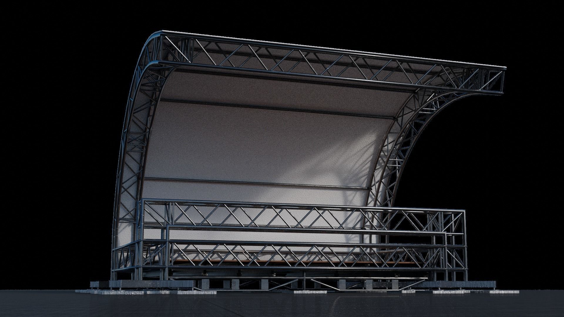 Blender Event Tent with Substance Painter Texture 3D Model 3D model_8