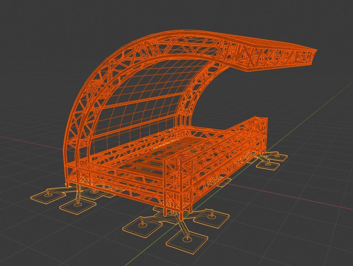Blender Event Tent with Substance Painter Texture 3D Model 3D model_13