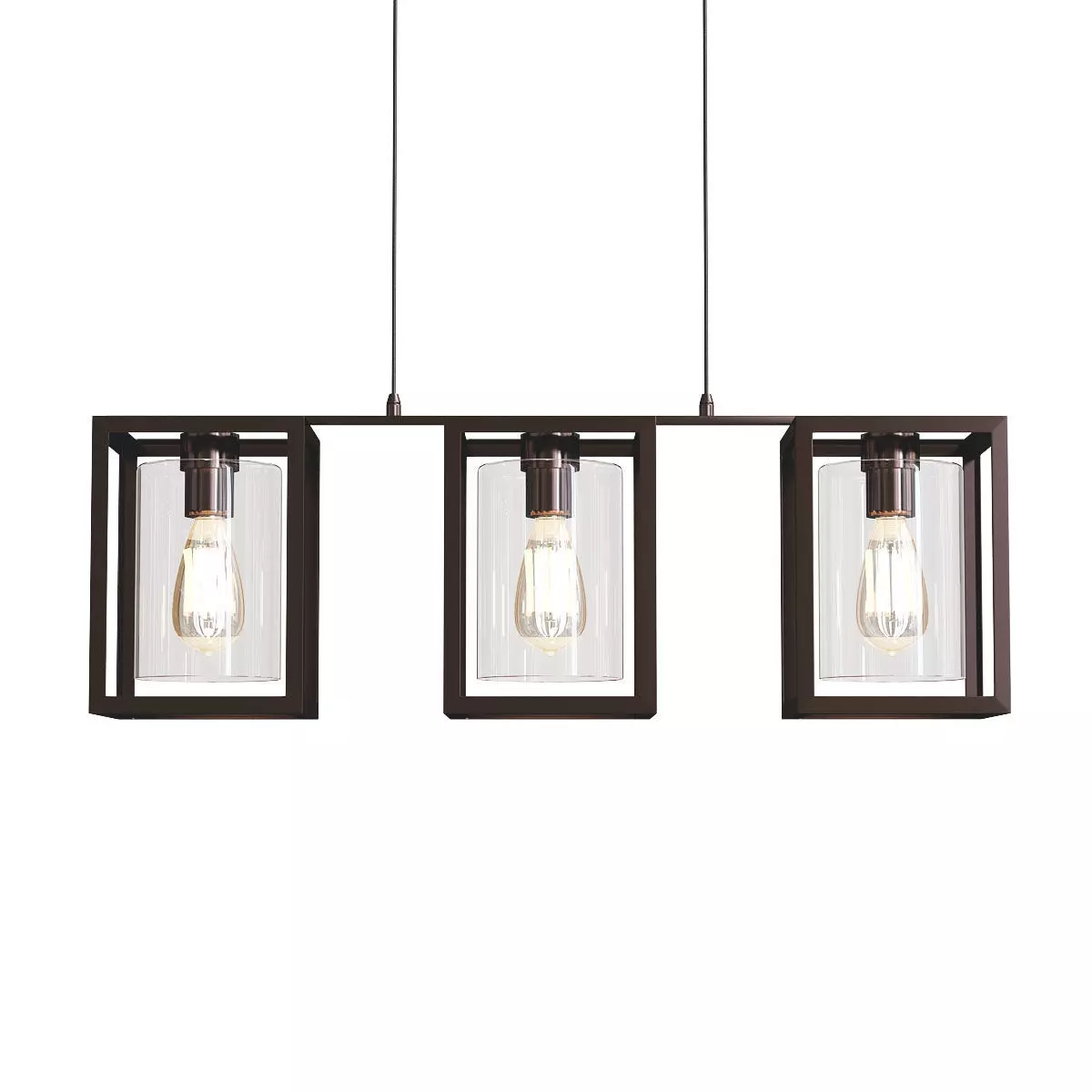 London Bronze 3 Light Fitting Low-poly 3D model_0