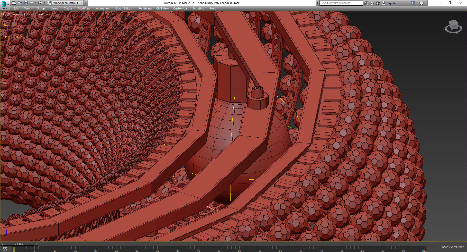 Kebo luxury italy chandelier Low-poly 3D model_7