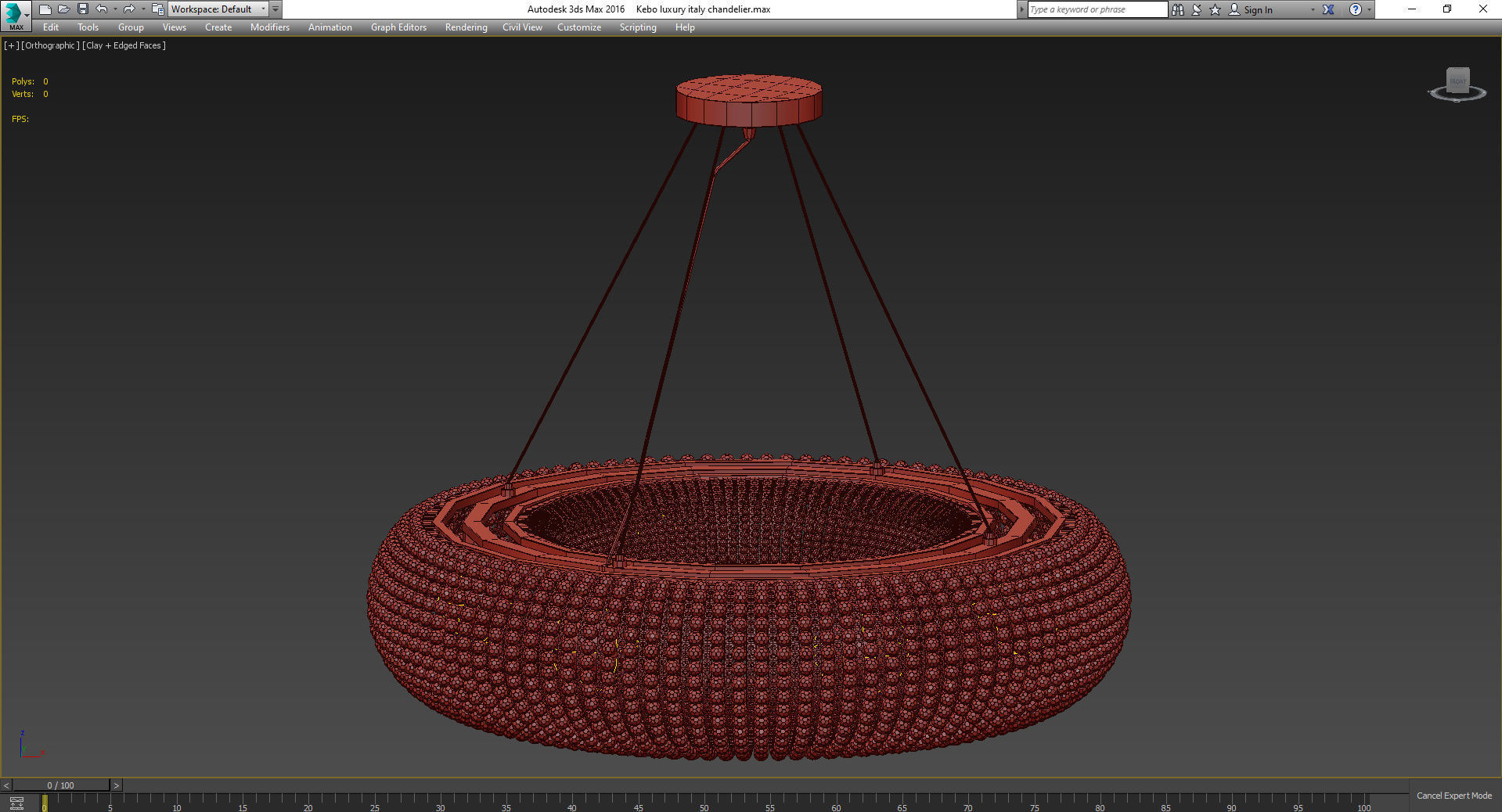 Kebo luxury italy chandelier Low-poly 3D model_3