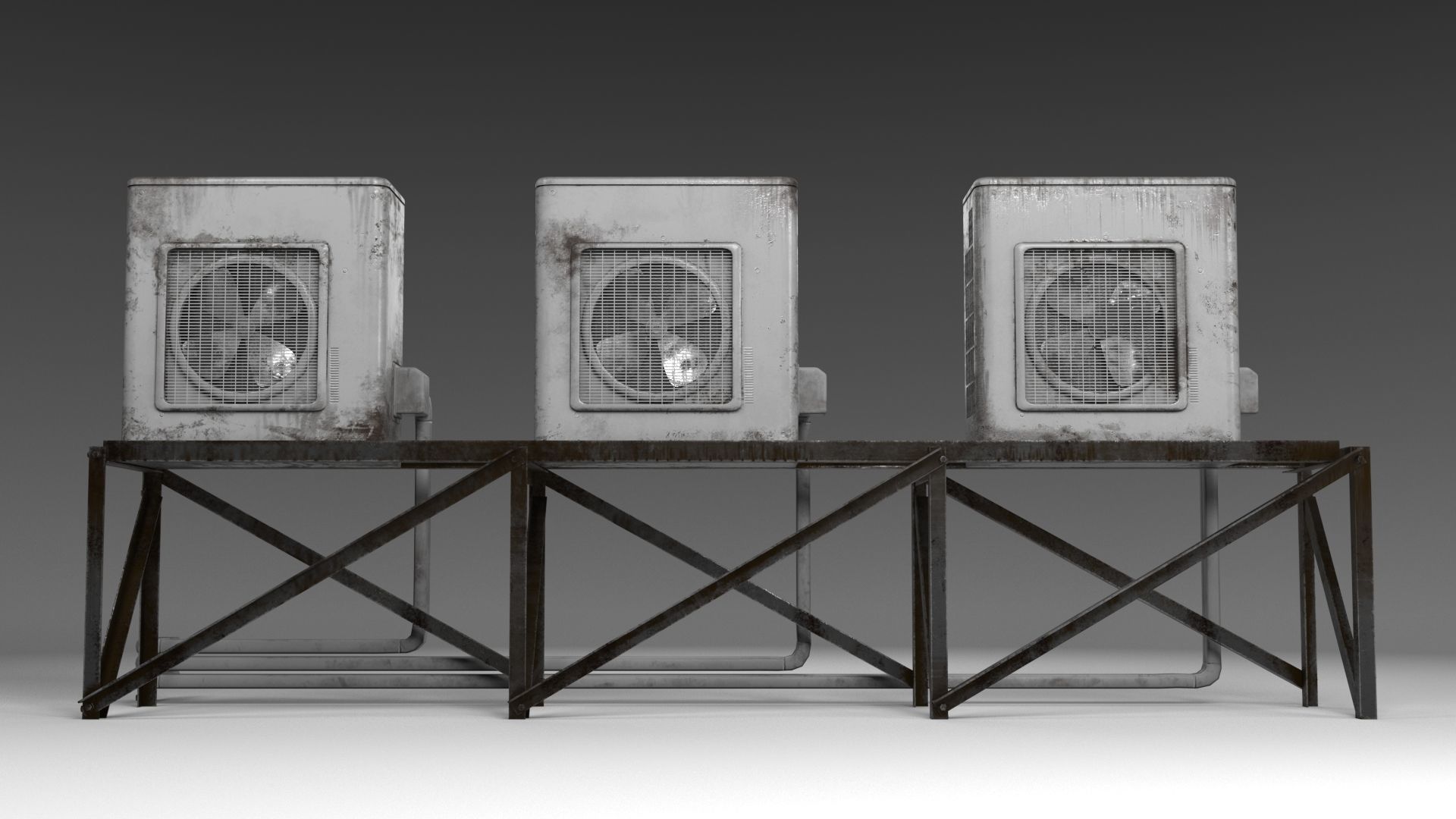 Air conditioner compressor unit Free 3D model_1