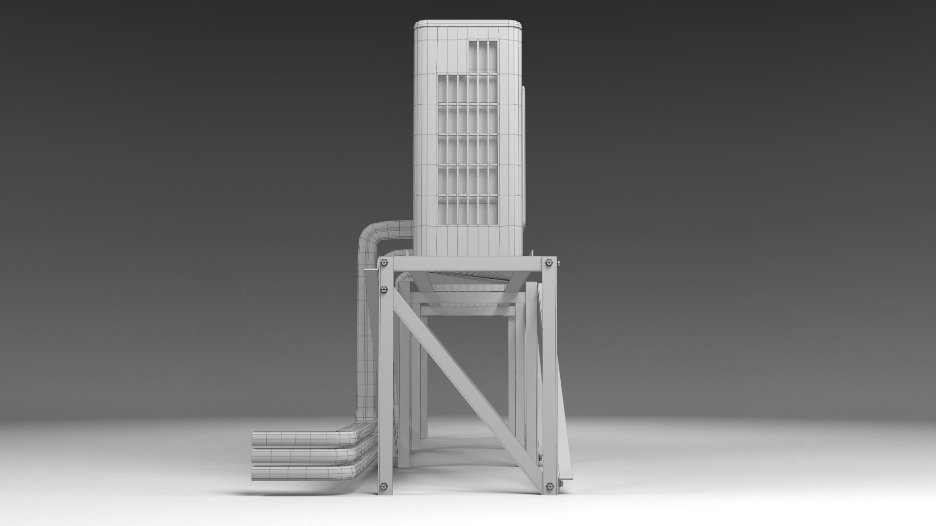 Air conditioner compressor unit Free 3D model_10