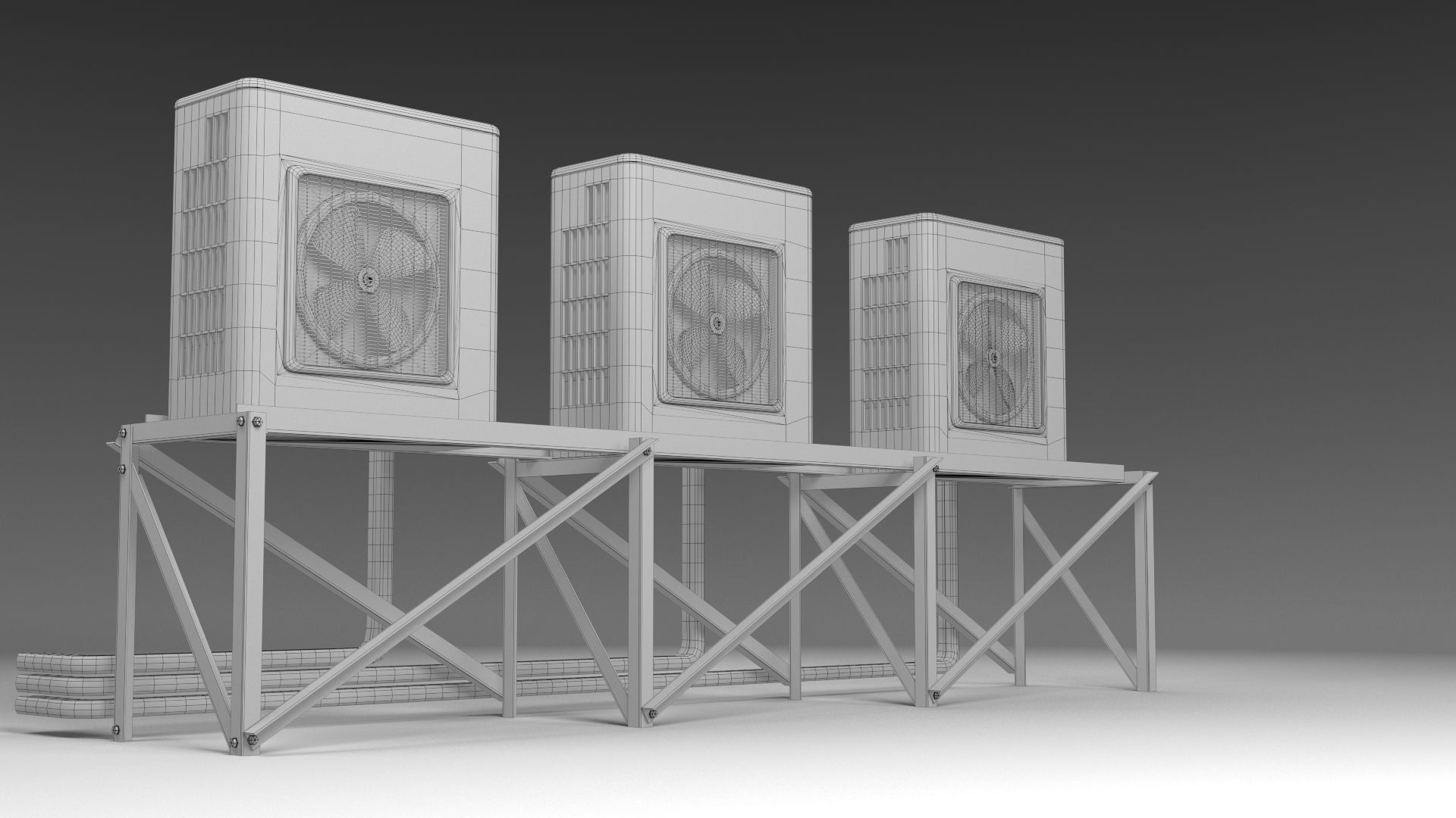 Air conditioner compressor unit Free 3D model_9