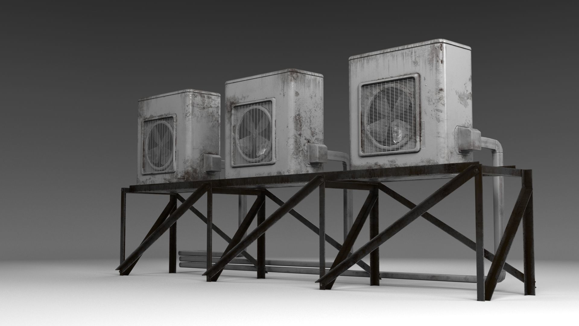 Air conditioner compressor unit Free 3D model_7