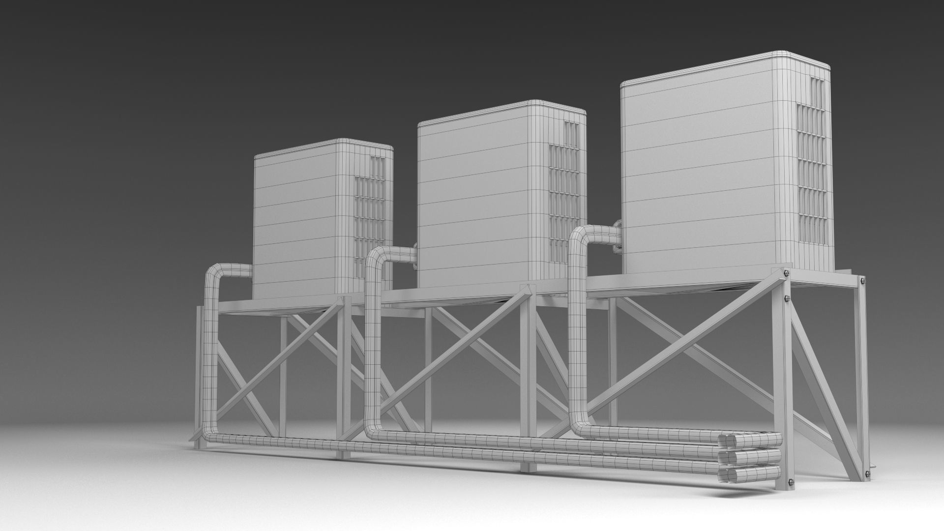 Air conditioner compressor unit Free 3D model_11