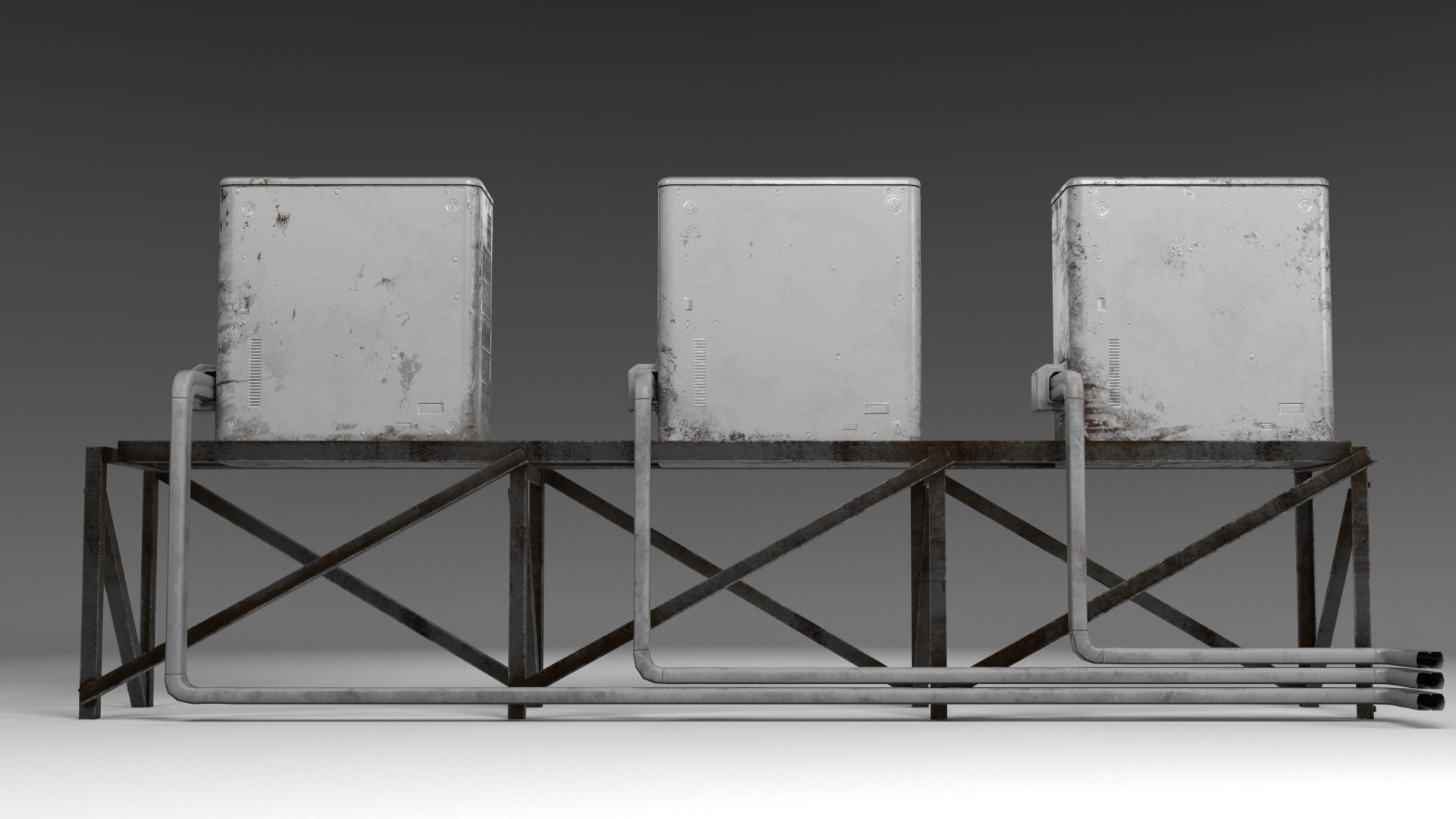 Air conditioner compressor unit Free 3D model_4