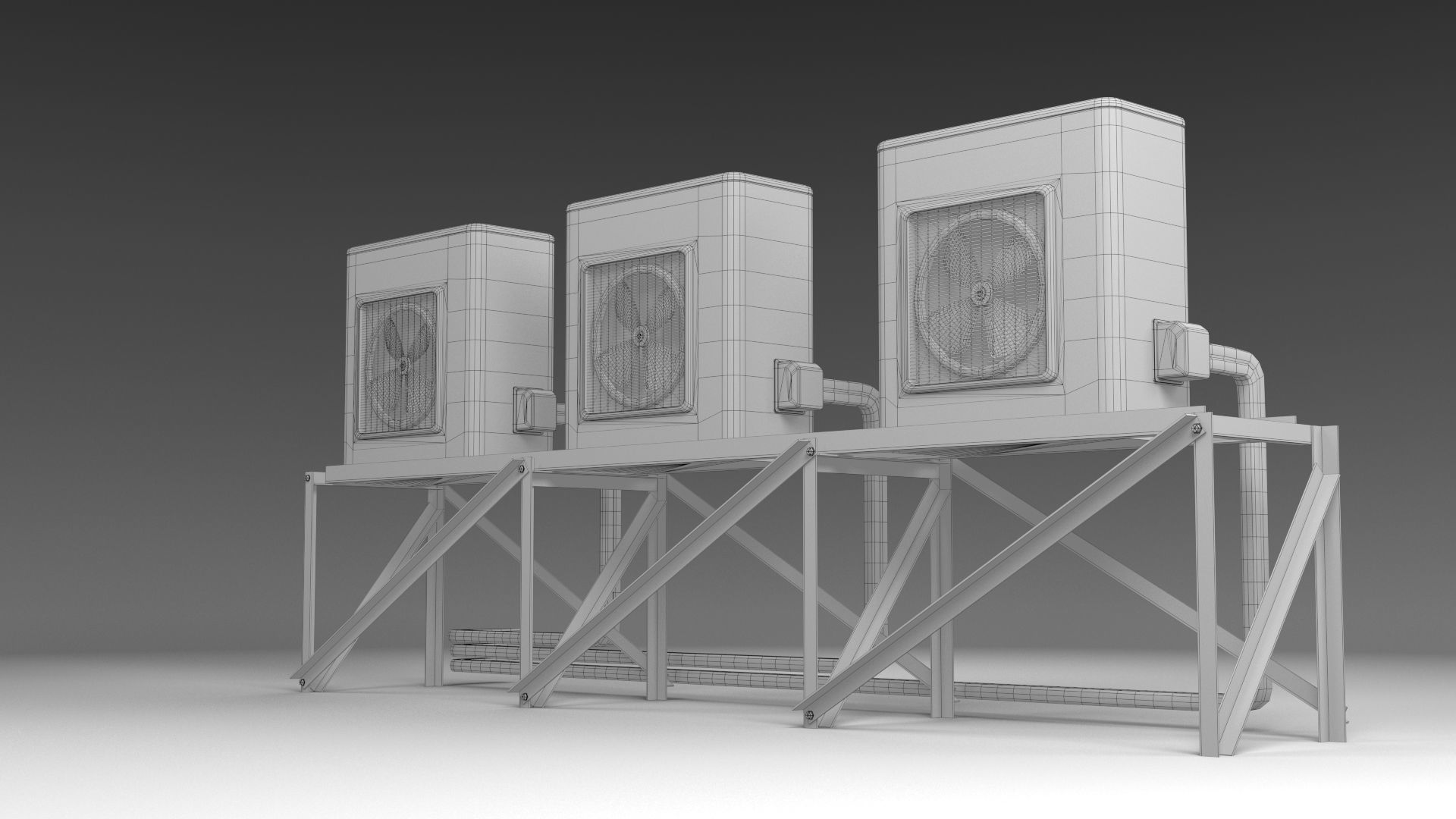 Air conditioner compressor unit Free 3D model_15