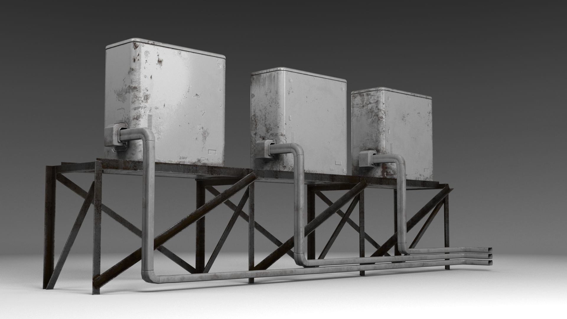 Air conditioner compressor unit Free 3D model_5