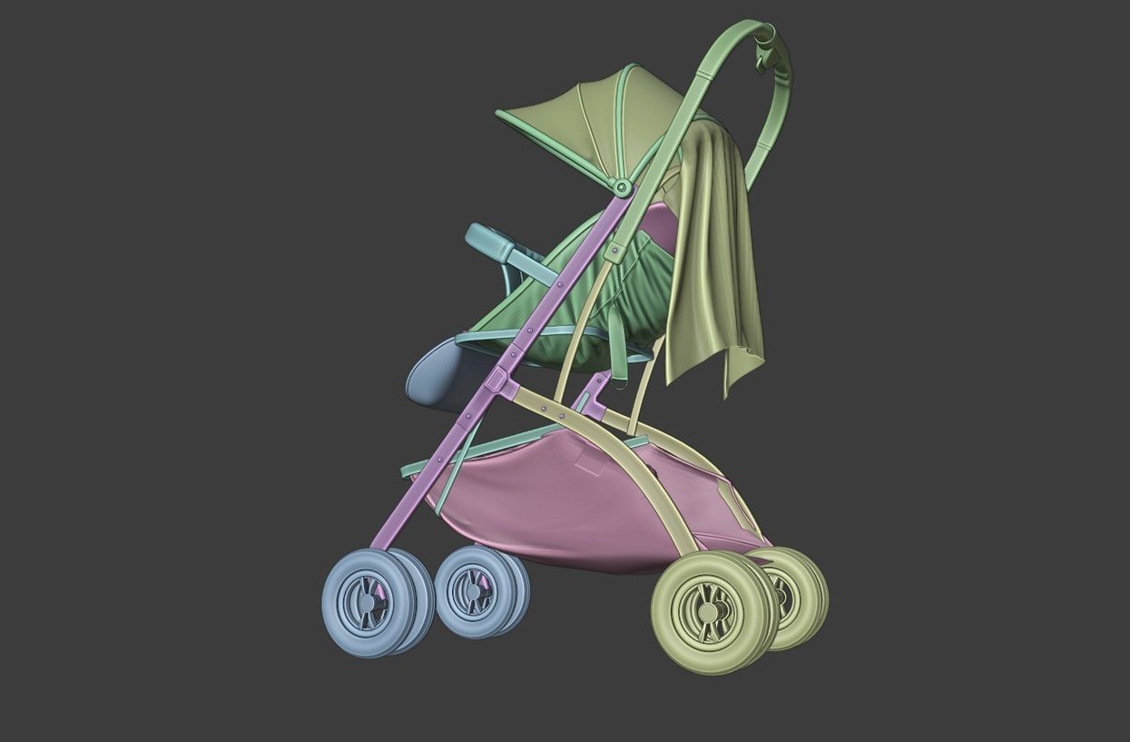 well modeled and detailed Platinum Baby Strollers 3D model_12