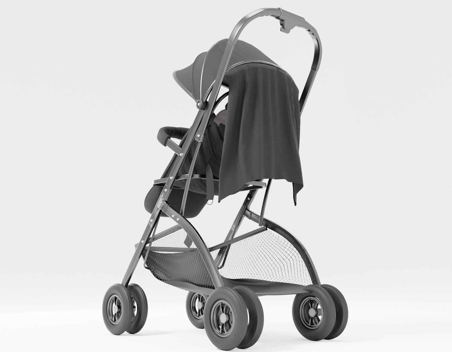 well modeled and detailed Platinum Baby Strollers 3D model_4