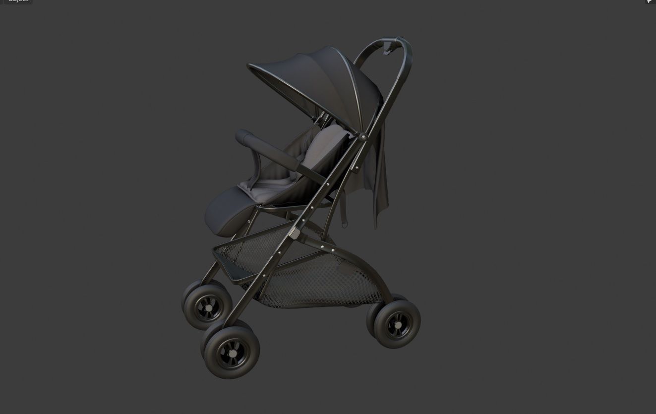 well modeled and detailed Platinum Baby Strollers 3D model_8